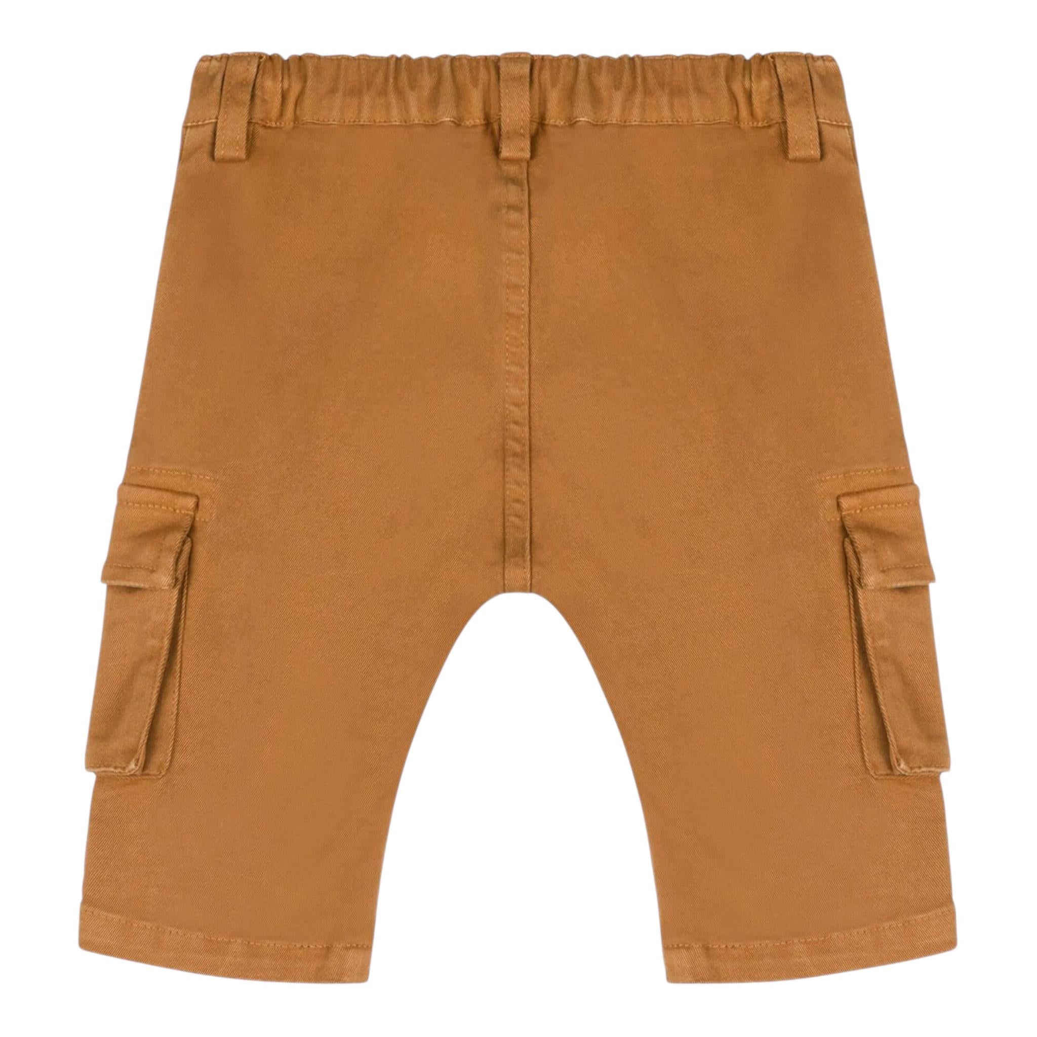 MOSCHINO pantalone tinta unita con elastico in vita Marrone per Neonato MUP055X MARRONE MOSCHINO