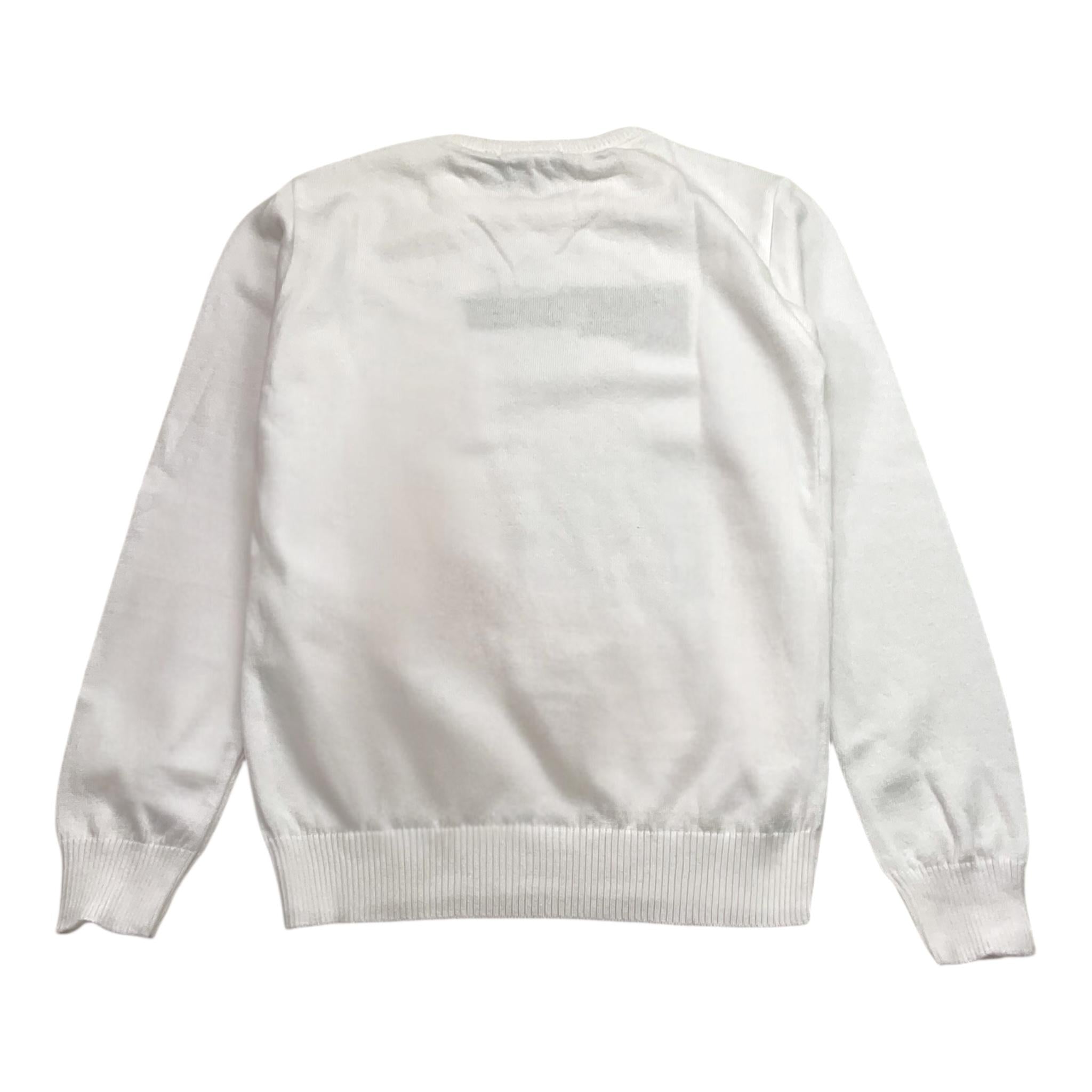 DANIELE ALESSANDRINI maglia girocollo tinta unita con stampa Bianco per Bambino 1231W00049X BIANCO DANIELE ALESSANDRINI