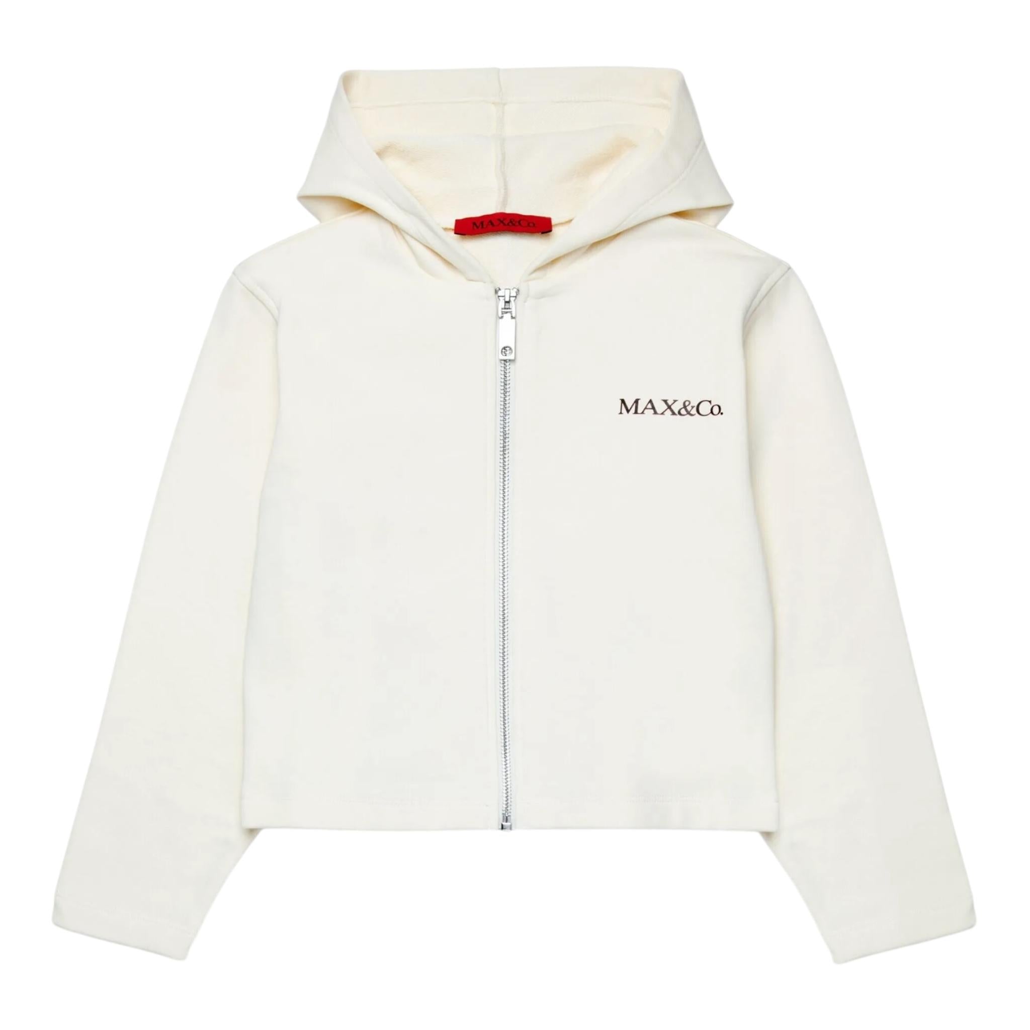 MAX&Co. felpa tinta unita con cappuccio Panna per Bambina MX0054 PANNA MAX&Co.