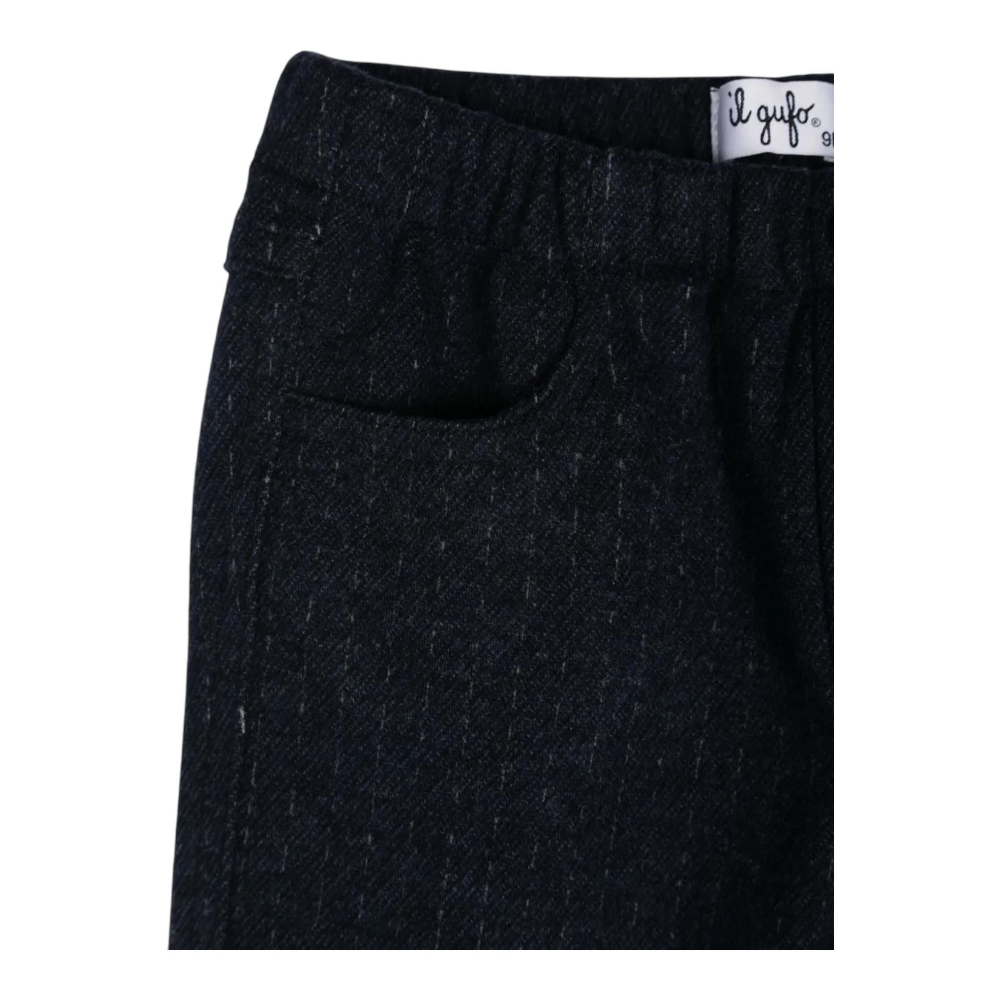 IL GUFO pantalone tinta unita con girovita regolabile Blu per Neonato A24PL409M0145 BLU IL GUFO