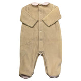 LE BEBE' tutina manica lunga tinta unita in ciniglia Beige per Neonata LBG5961 BEIGE LE BEBE'