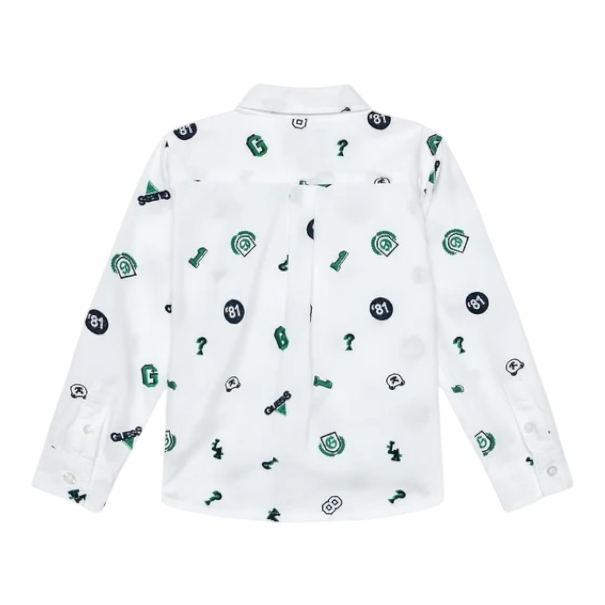 GUESS camicia tinta unita con stampa Bianco per Bambino N4RH00 BIANCO GUESS