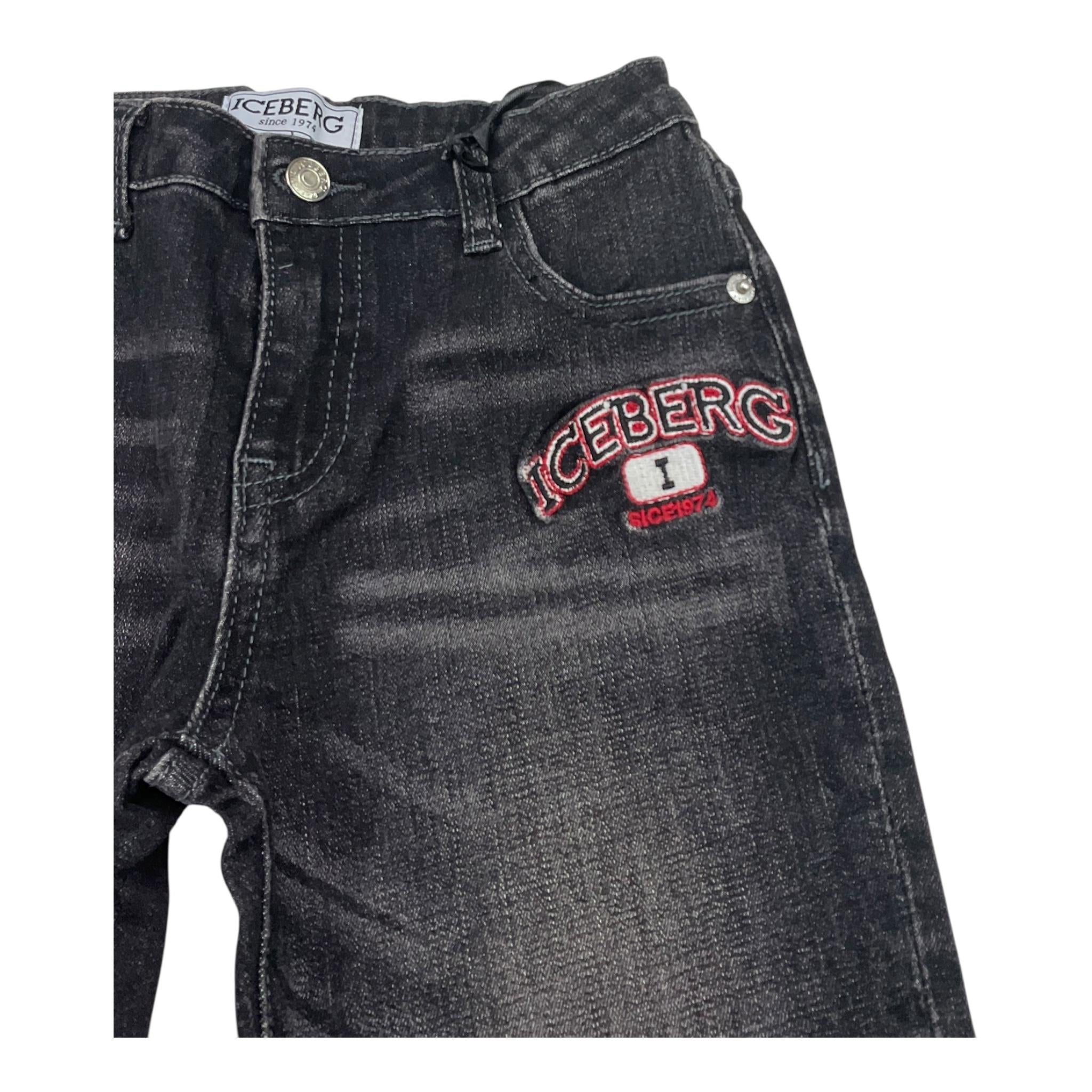 ICEBERG jeans tinta unita con girovita regolabile Nero per Bambino PTICE5308BXX NERO ICEBERG