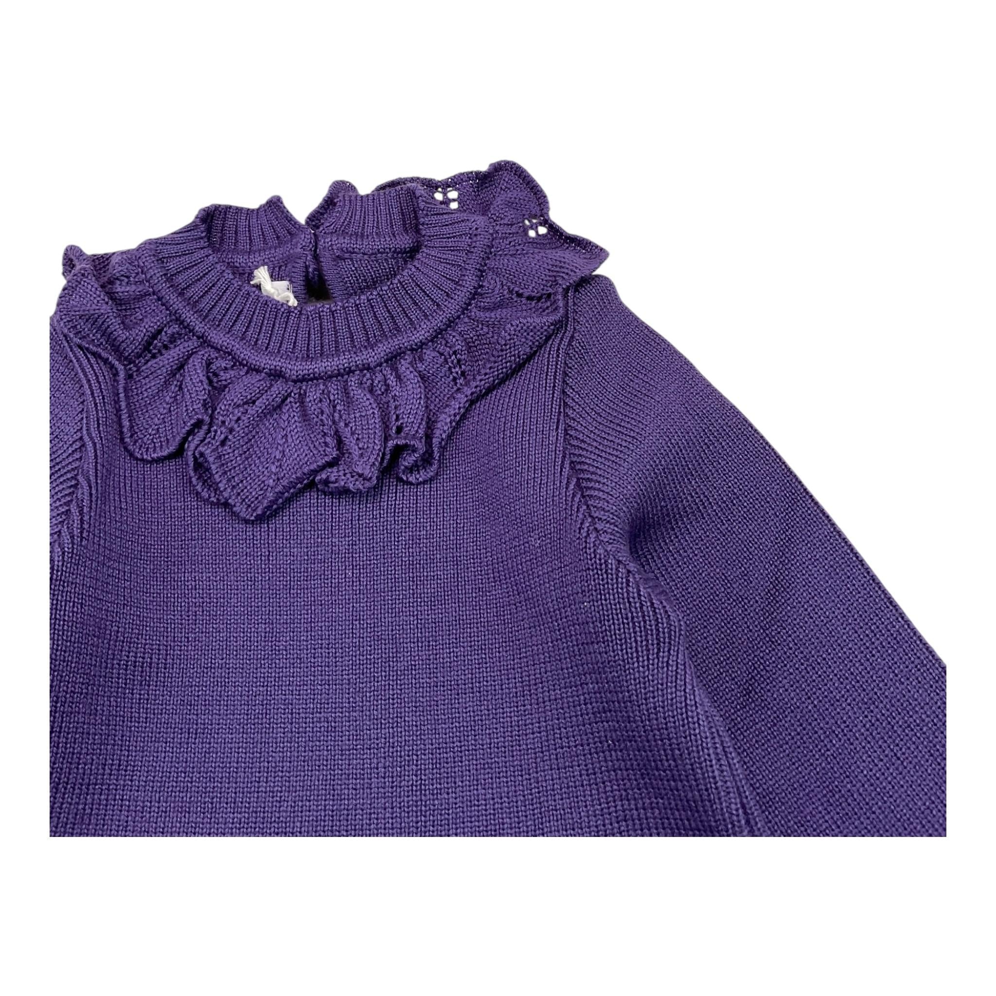 LE COCONNE abito manica lunga tinta unita Viola per Bambina LCN1897 VIOLA LE COCONNE