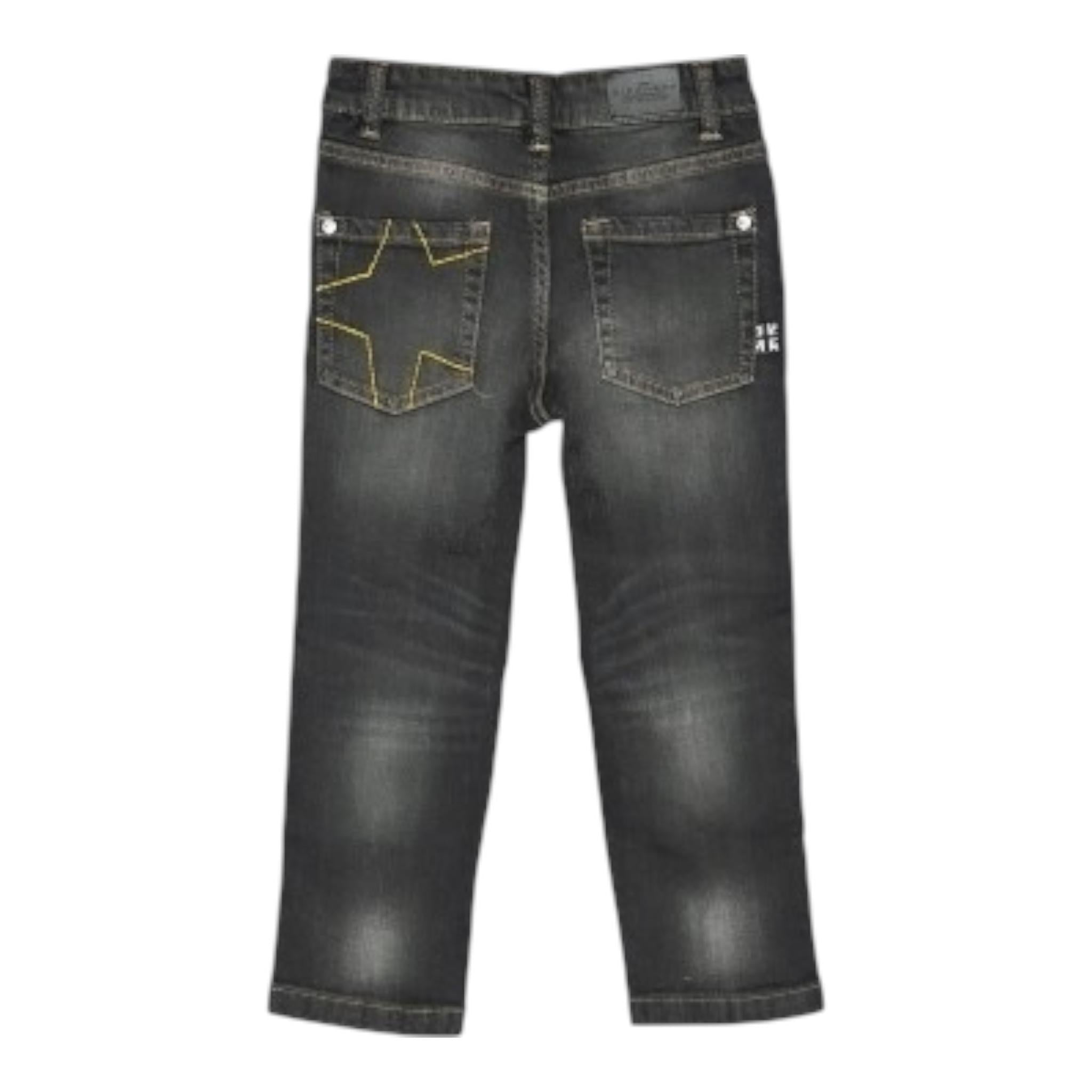 JOHN RICHMOND jeans tinta unita con cuciture in contrasto Nero per Bambino RBA24070JEX NERO JOHN RICHMOND