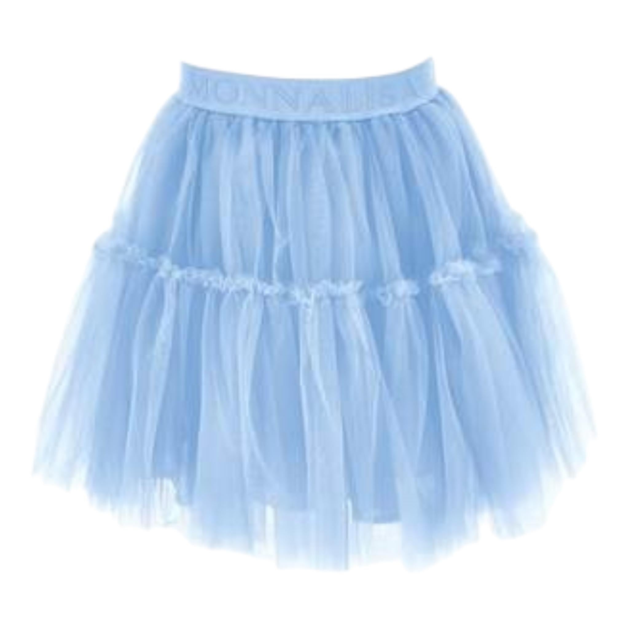 MONNALISA gonna tinta unita con tulle Azzurro per Bambina 17CGONJ AZZURRO MONNALISA
