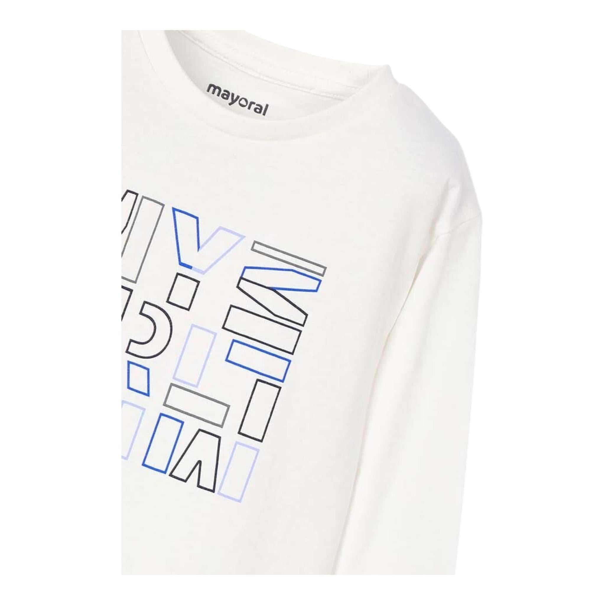 MAYORAL shirt girocollo tinta unita con stampa Bianco per Neonato 174NXX BIANCO MAYORAL