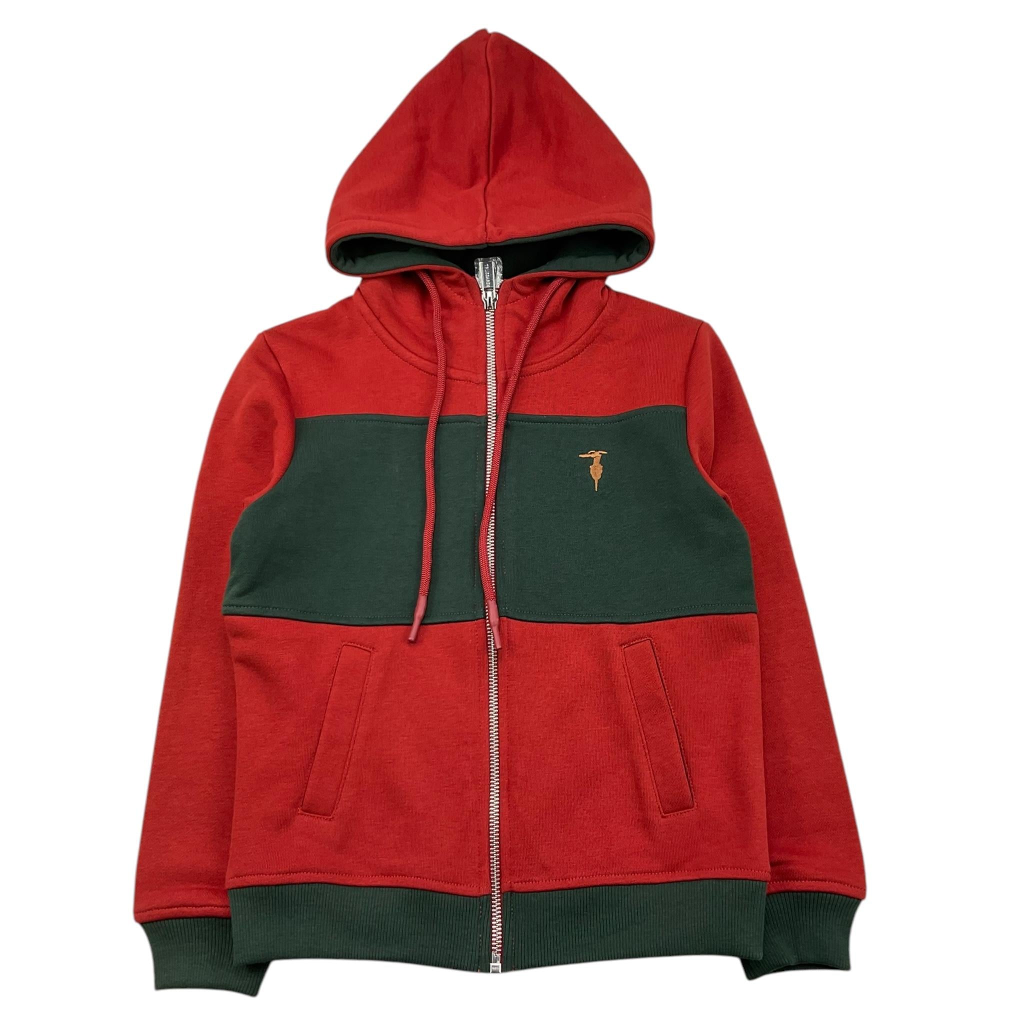 TRUSSARDI felpa con zip e cappuccio fantasia a righe Rosso/verde per Bambino TBA25063FE ROSSO/VERDE TRUSSARDI