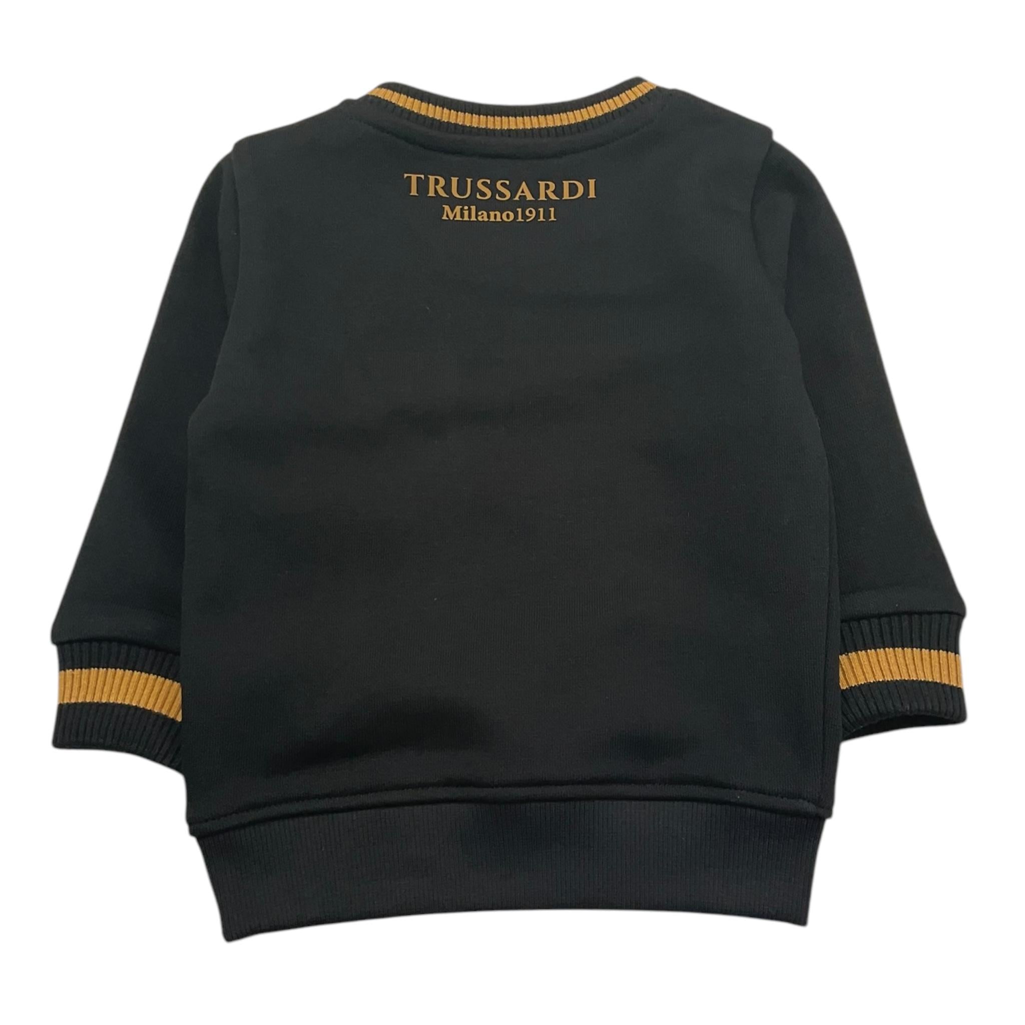 TRUSSARDI felpa chiusa girocollo tinta unita Nero per Neonato TIA25080FE NERO TRUSSARDI