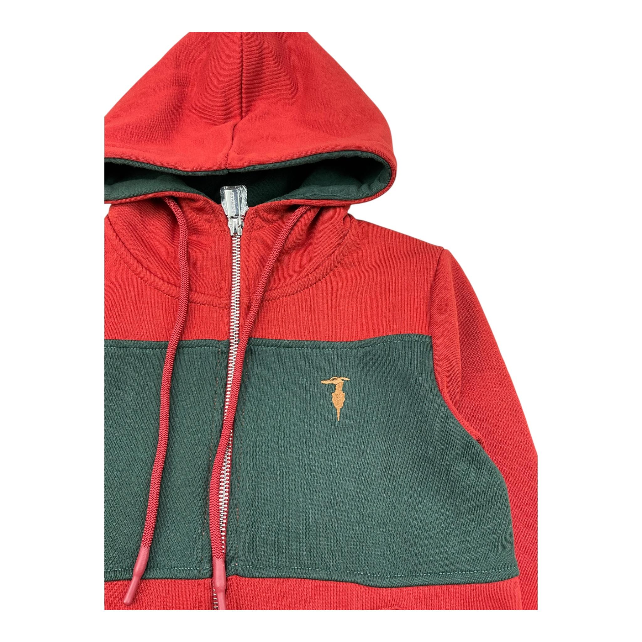 TRUSSARDI felpa con zip e cappuccio fantasia a righe Rosso/verde per Bambino TBA25063FE ROSSO/VERDE TRUSSARDI