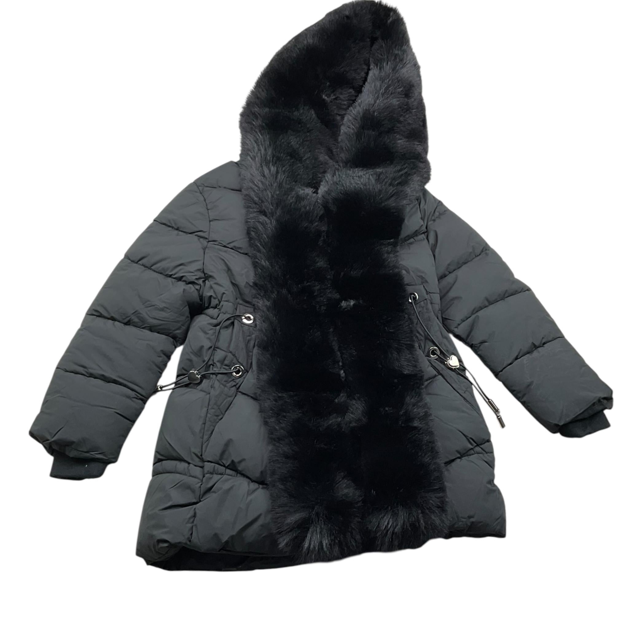 PINK BABY giubbino tinta unita con cappuccio Nero per Bambina 8039 NERO PINK BABY