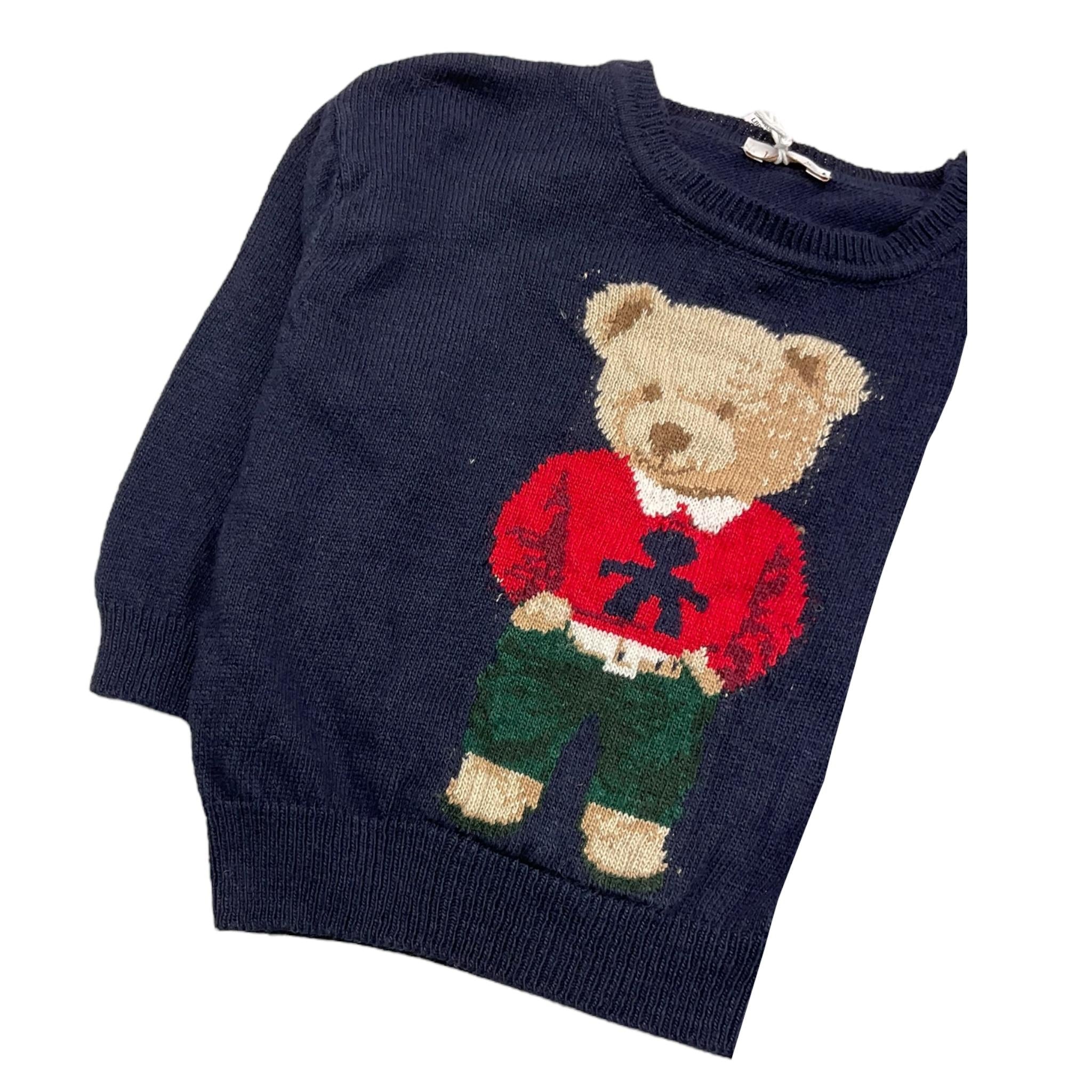 LE BEBE' maglia girocollo tinta unita con orso Blu per Neonato LBB5146 BLU LE BEBE'