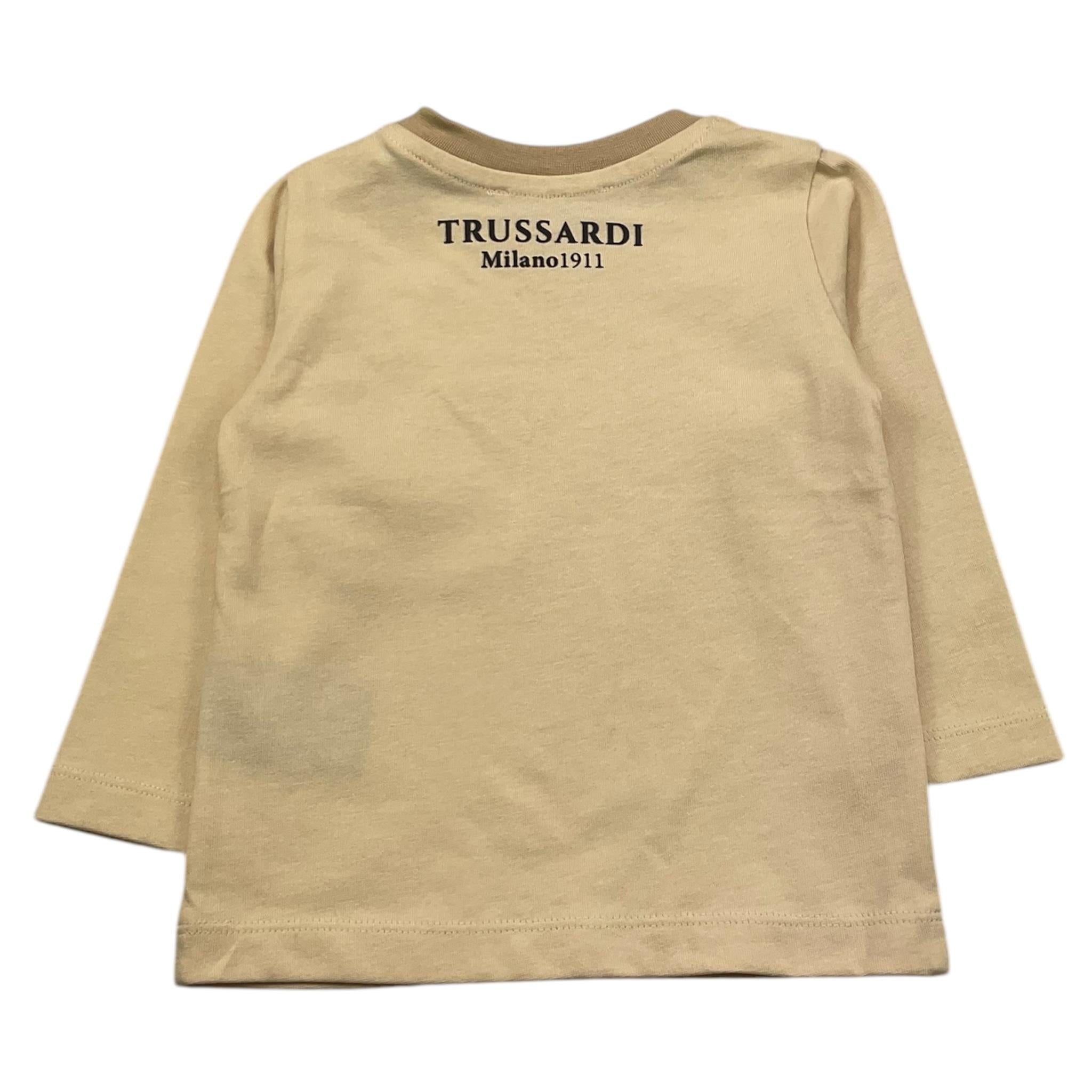 TRUSSARDI shirt girocollo tinta unita con taschino in contrasto Panna per Neonato TIA25141TS PANNA TRUSSARDI