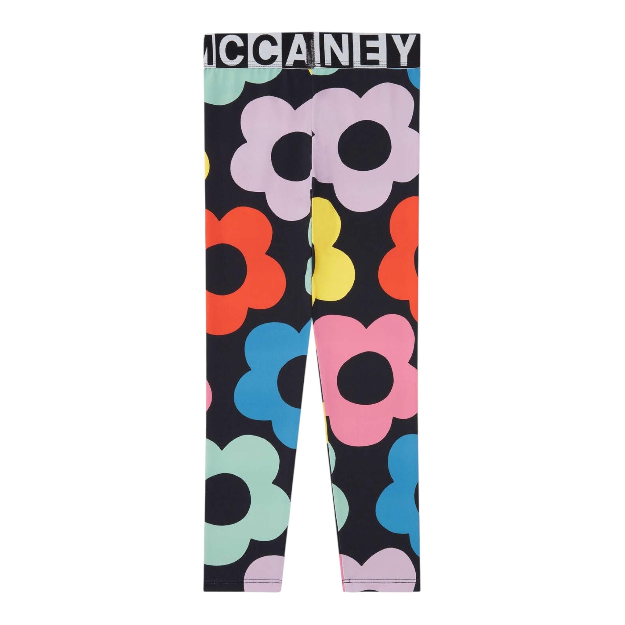 STELLA McCARTNEY leggins tinta unita con stampa Nero per Bambina TV6C50 NERO STELLA McCARTNEY