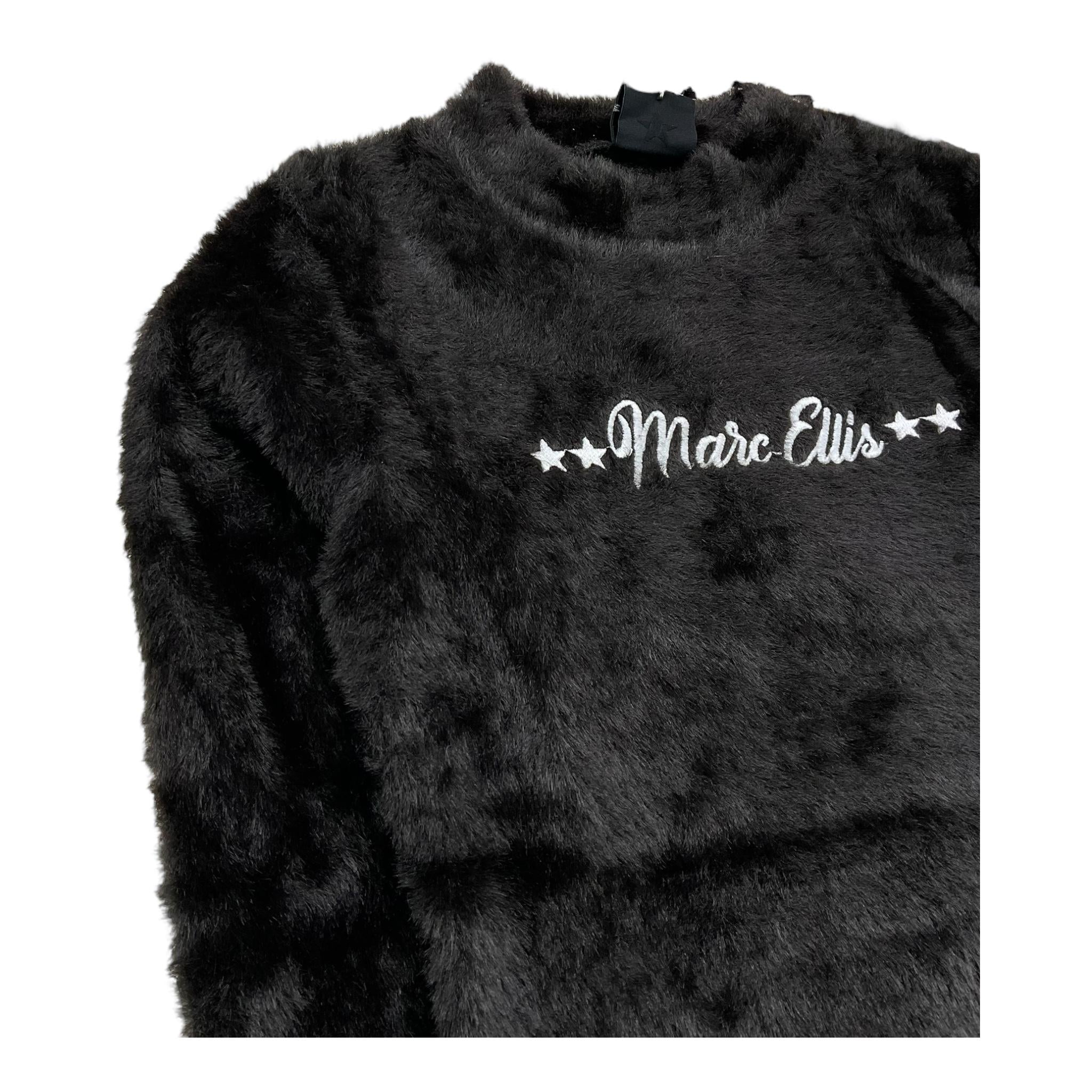 MARC ELLIS maglia girocollo tinta unita con logo Nero per Bambina JMJSW00600 NERO MARC ELLIS