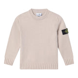 STONE ISLAND maglia tinta unita girocollo ton logo Beige per Bambino 8116515A2 BEIGE STONE ISLAND