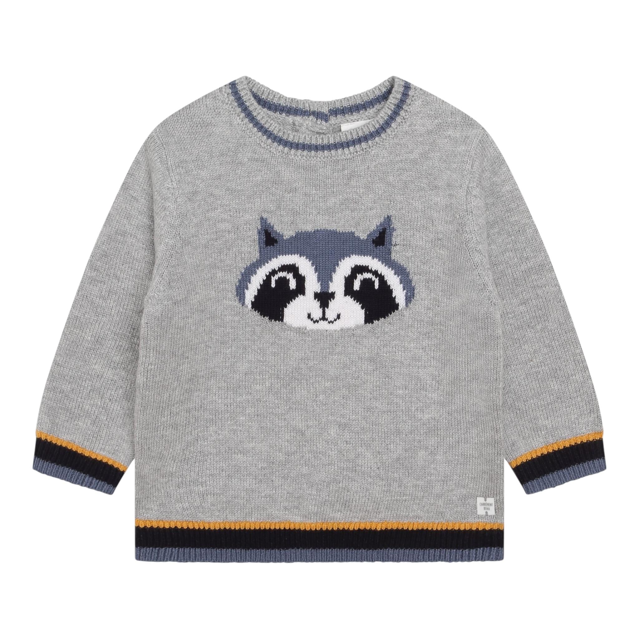 CARRE'MENT BEAU maglia girocollo tinta unita con ricamo Grigio per Bambino Y05281 GRIGIO CARRE'MENT BEAU