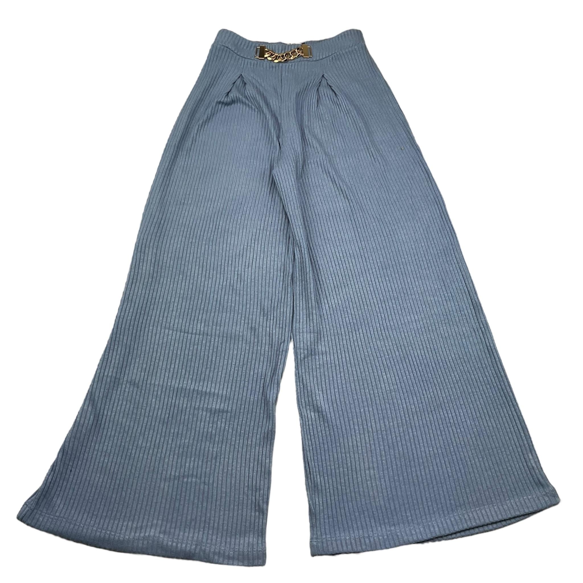 NAICE pantalone tinta unita modello palazzo Azzurro per Bambina 231097 AZZURRO NAICE