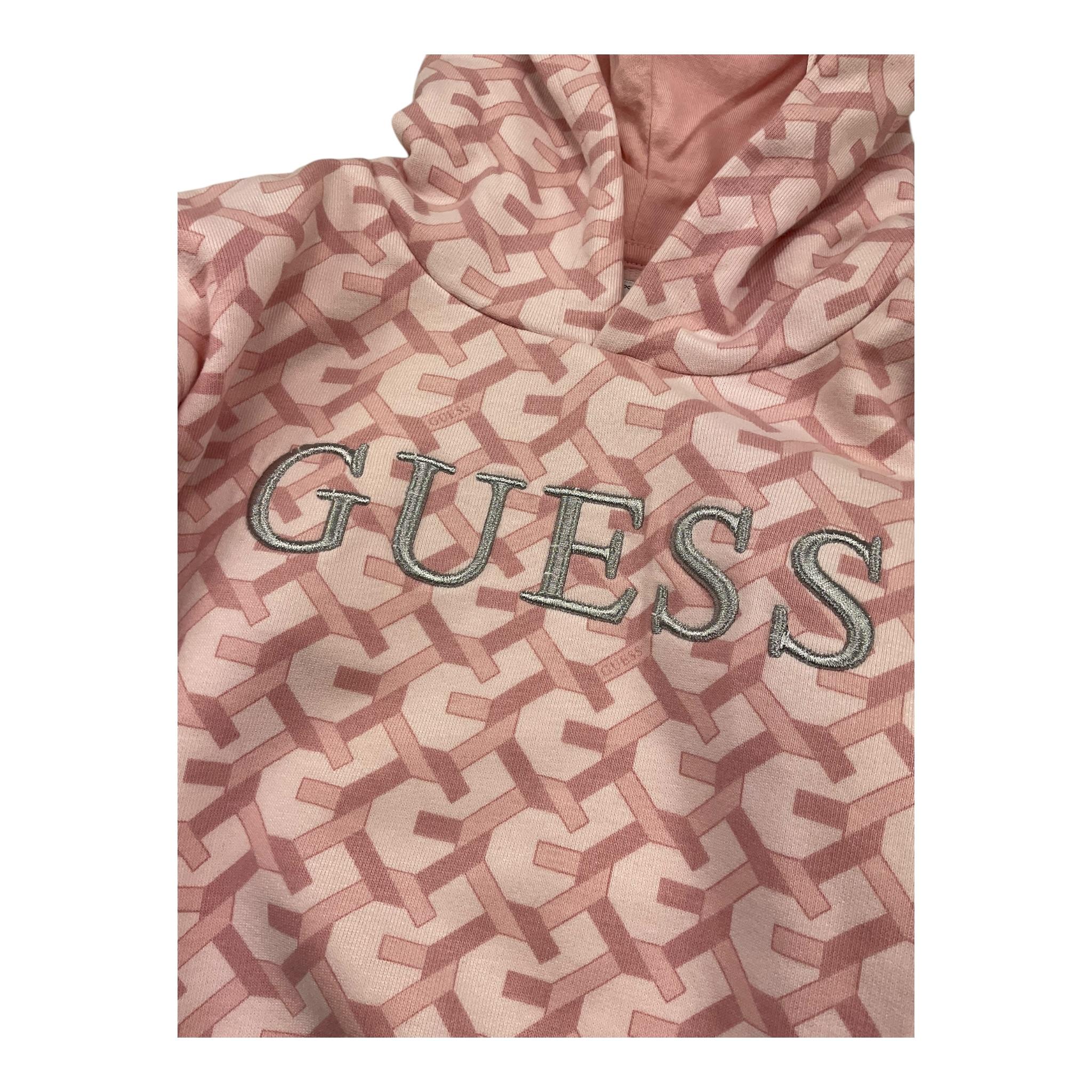 GUESS felpa con cappuccio tinta unita con stampa logo Rosa per Neonata K4BQ06KAD73N ROSA GUESS