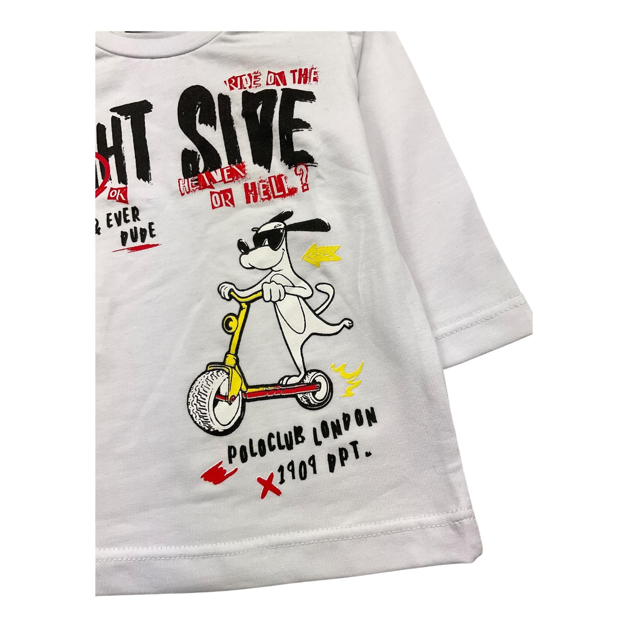 POLO CLUB LONDON shirt girocollo tinta unita con stampa Bianco per Neonato 242115 BIANCO POLO CLUB LONDON