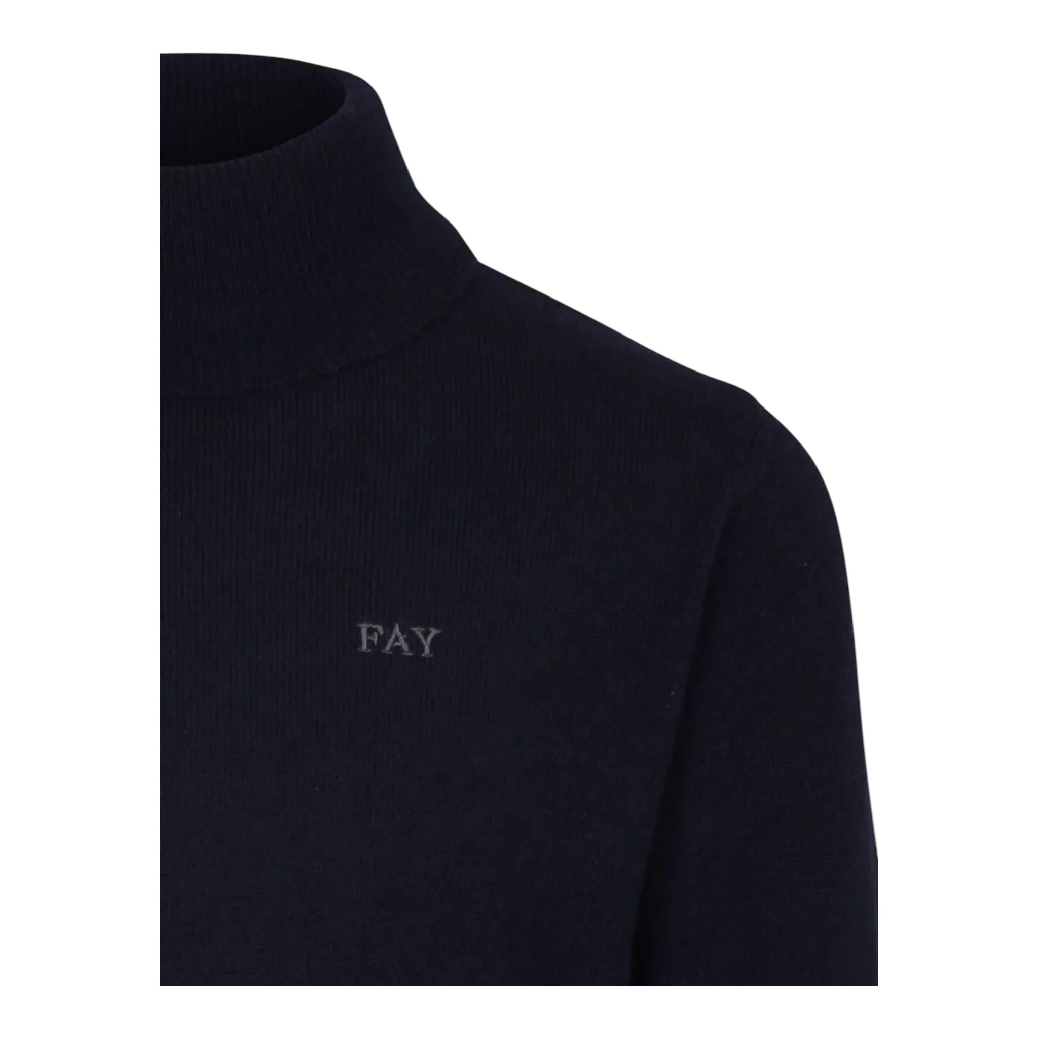 FAY maglia tinta unita collo alto Blu per Bambino FV9P20 BLU FAY