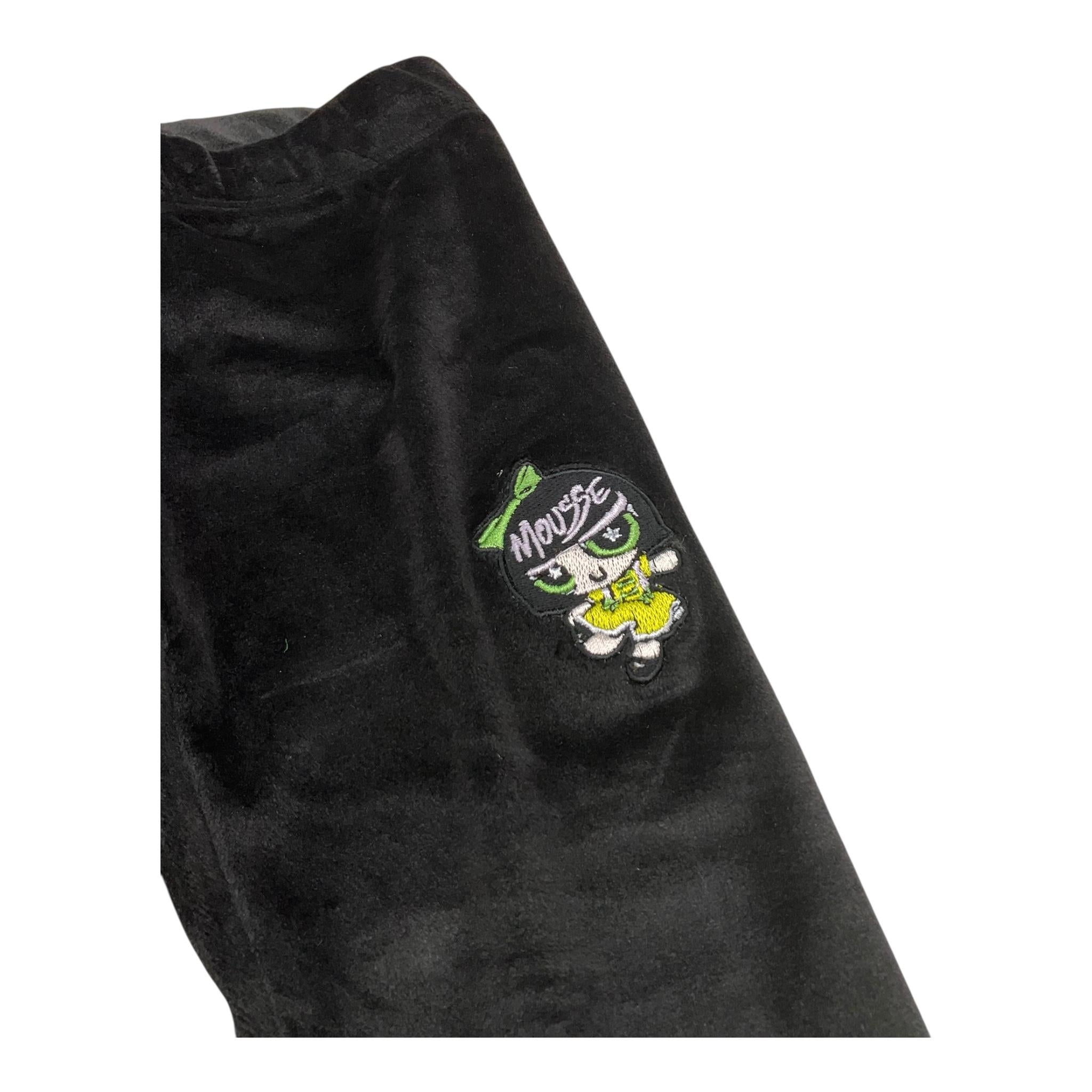MOUSSE leggins tinta unita in velluto con stampa Nero per Bambina HKLB362B NERO MOUSSE