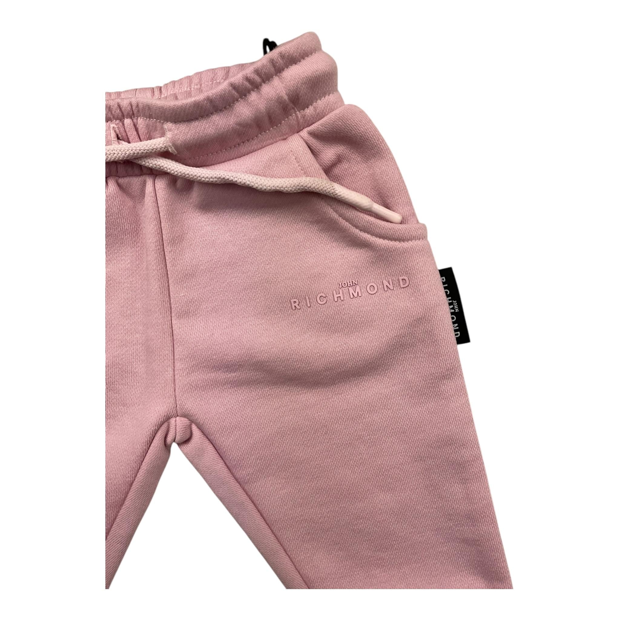 JOHN RICHMOND pantalone tuta tinta unita con logo Rosa per Neonata RIA25014PAA ROSA JOHN RICHMOND