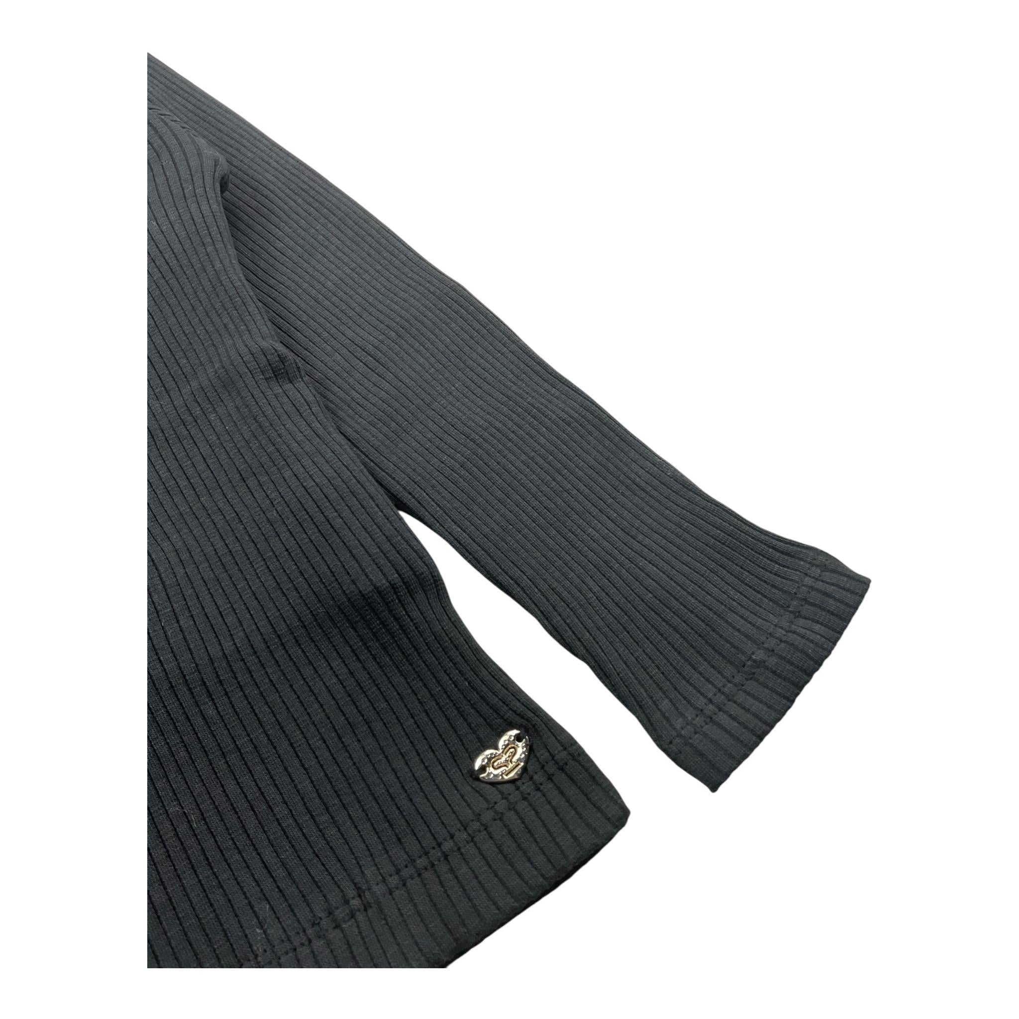 SARABANDA shirt tinta unita mezzo collo a costine Nero per Bambina 0A248 NERO SARABANDA