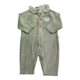 TEDDY E MINOU tutina tinta unita con colletto fantasia fiori Verde per Neonata I24TU040M0137 VERDE TEDDY E MINOU