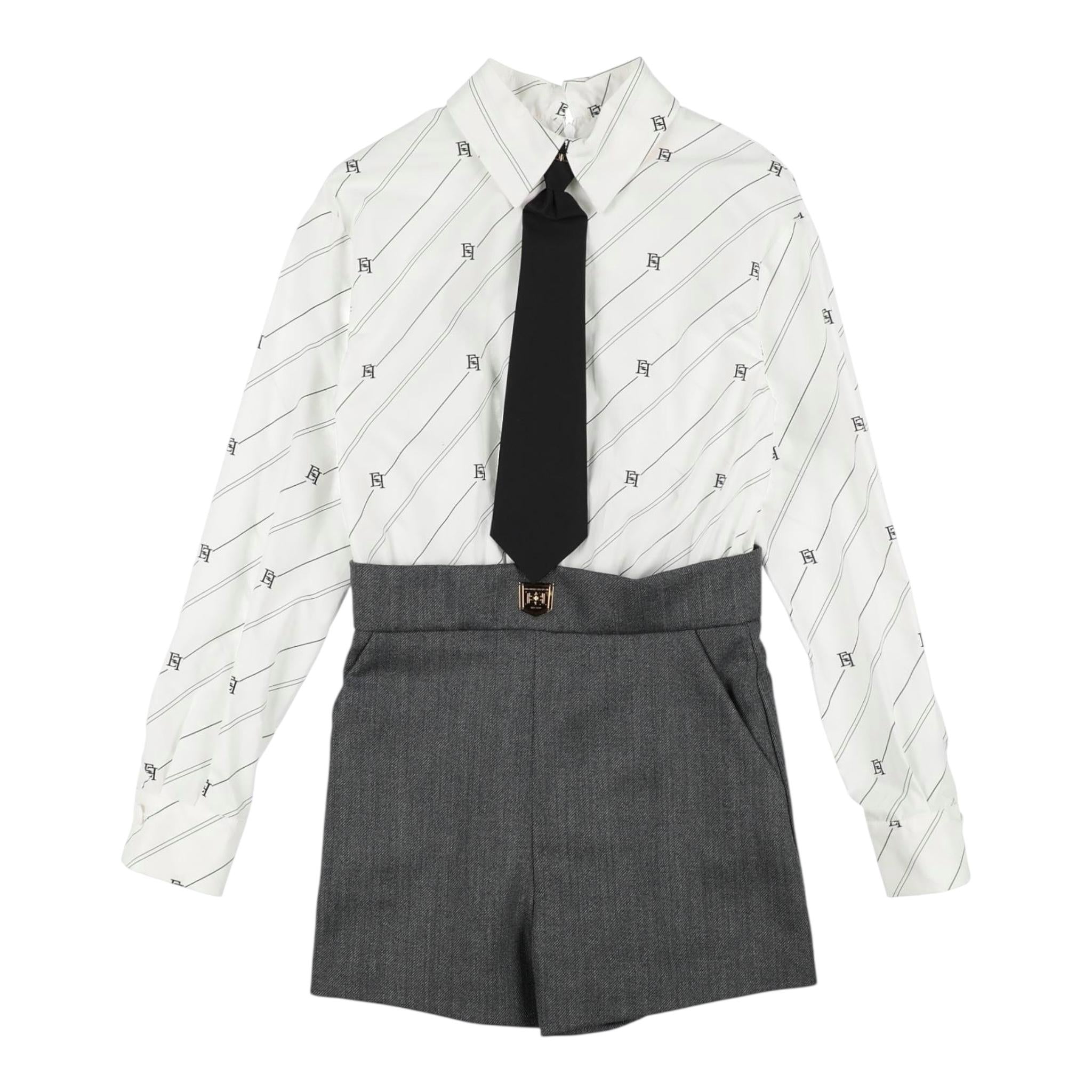ELISABETTA FRANCHI tute manica lunga bicolore Bianco/grigio per Bambina EFTA092 BIANCO/GRIGIO ELISABETTA FRANCHI