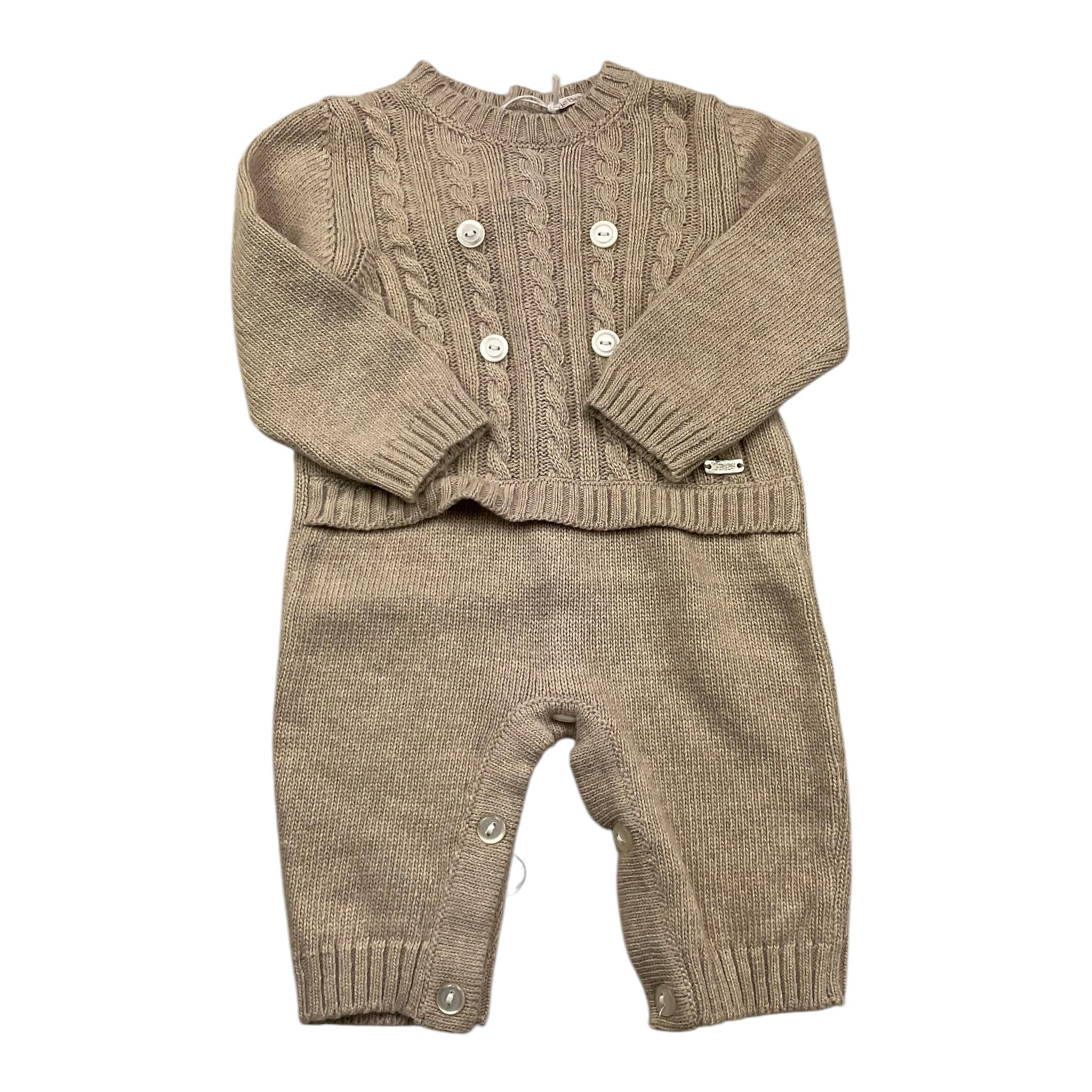 LE BEBE' tutina manica lunga in maglia Beige per Neonato LBB5055 BEIGE LE BEBE'