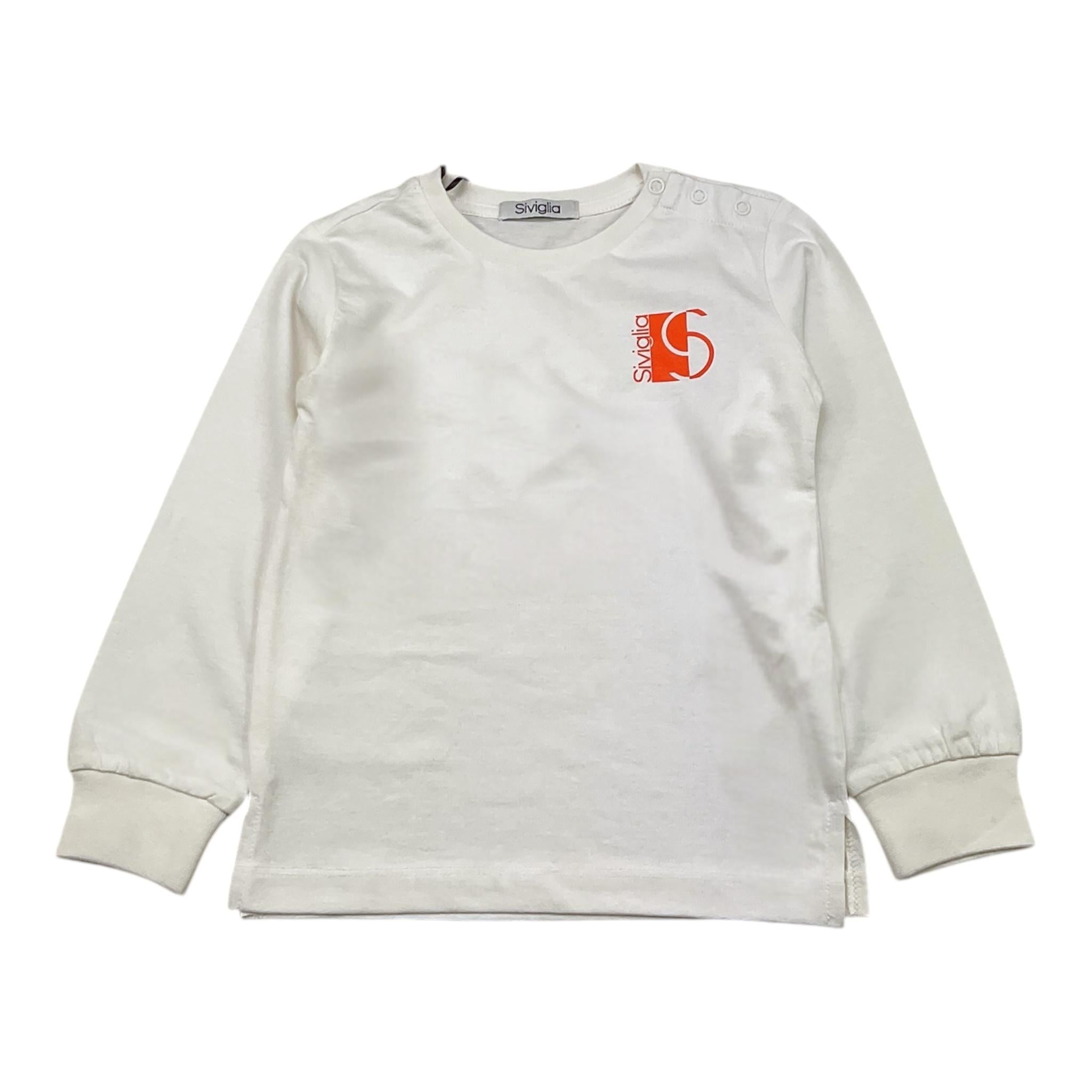 SIVIGLIA shirt girocollo tinta unita con stampa in contrasto Panna per Bambino SVNTS00516J PANNA SIVIGLIA