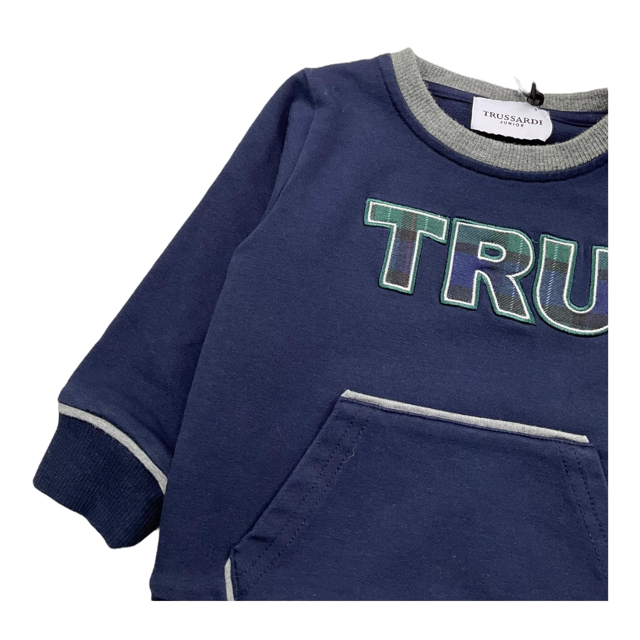 TRUSSARDI felpa chiusa girocollo tinta unita Blu per Neonato TIA25040 BLU TRUSSARDI