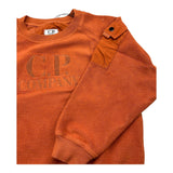 C.P. COMPANY felpa chiusa girocollo tinta unita con logo Arancione per Bambino CUF00N ARANCIONE C.P. COMPANY