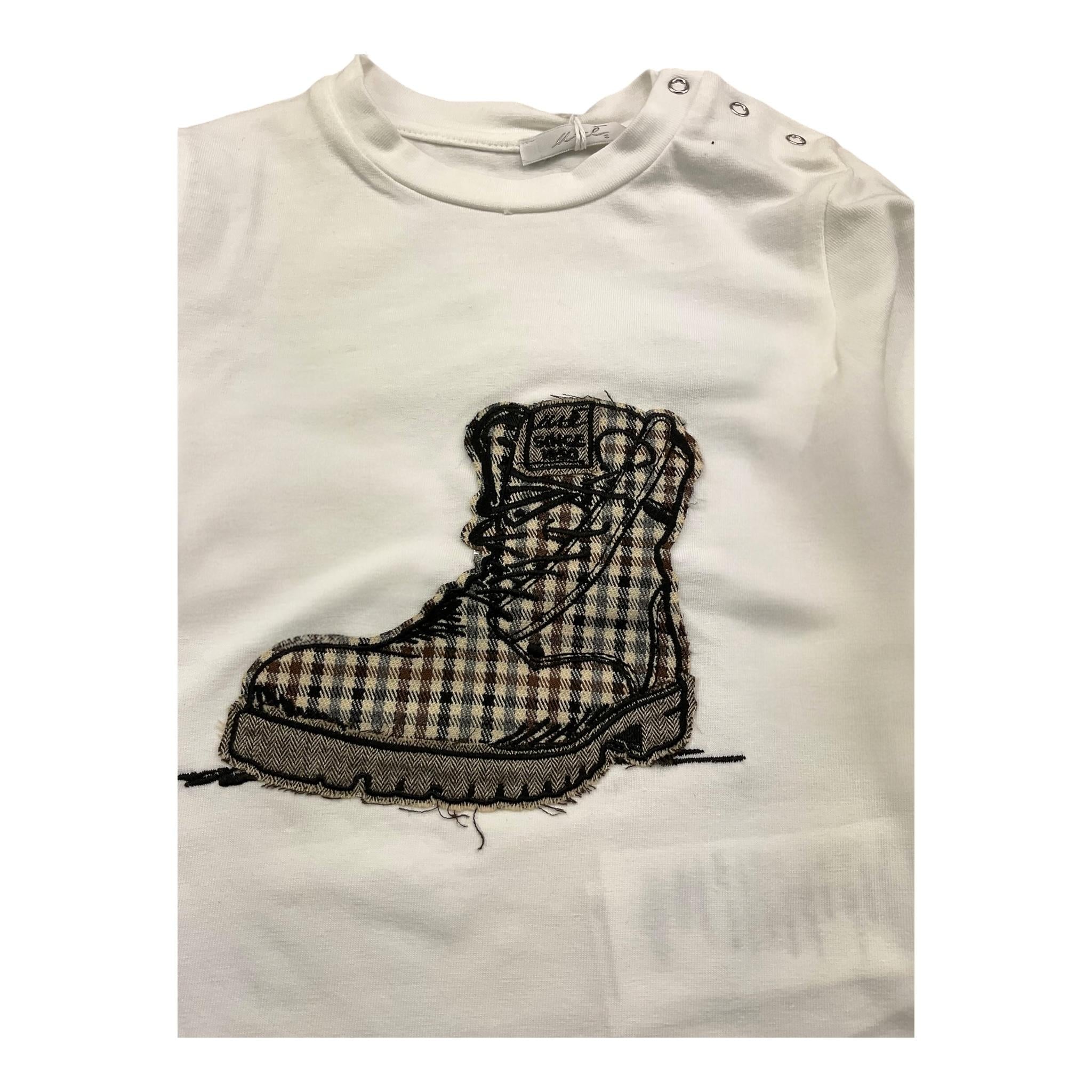 M+E' shirt girocollo tinta unita con stampa in contrasto Bianco per Neonato UEM0439X BIANCO M+E'