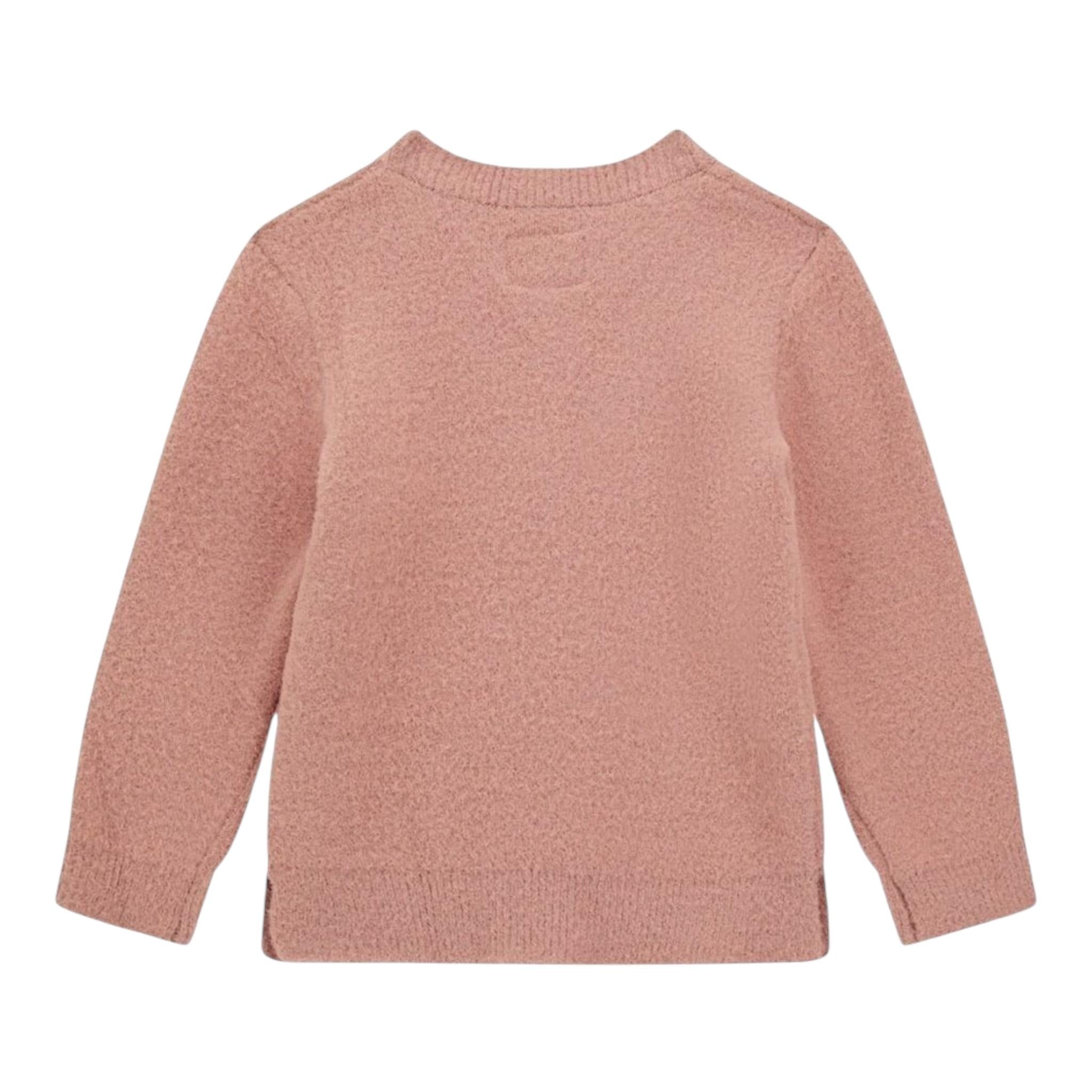 GUESS maglia girocollo tinta unita con stampa paillettata Rosa per Neonata N4BR02Z33220 ROSA GUESS