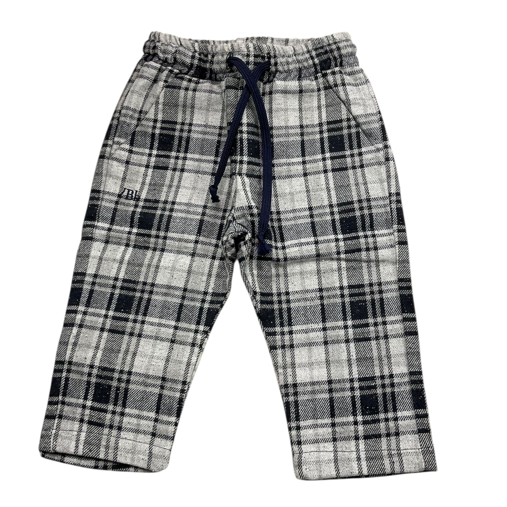 LE BEBE' pantalone tinta unita con fantasia a quadri Grigio per Neonato LBB4398 GRIGIO LE BEBE'
