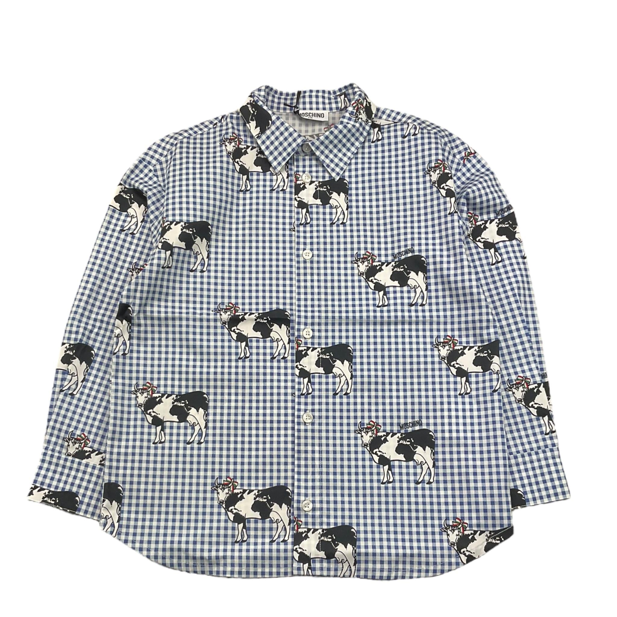 MOSCHINO camicia tinta unita con stampa Azzurro per Bambina HUC01S AZZURRO MOSCHINO