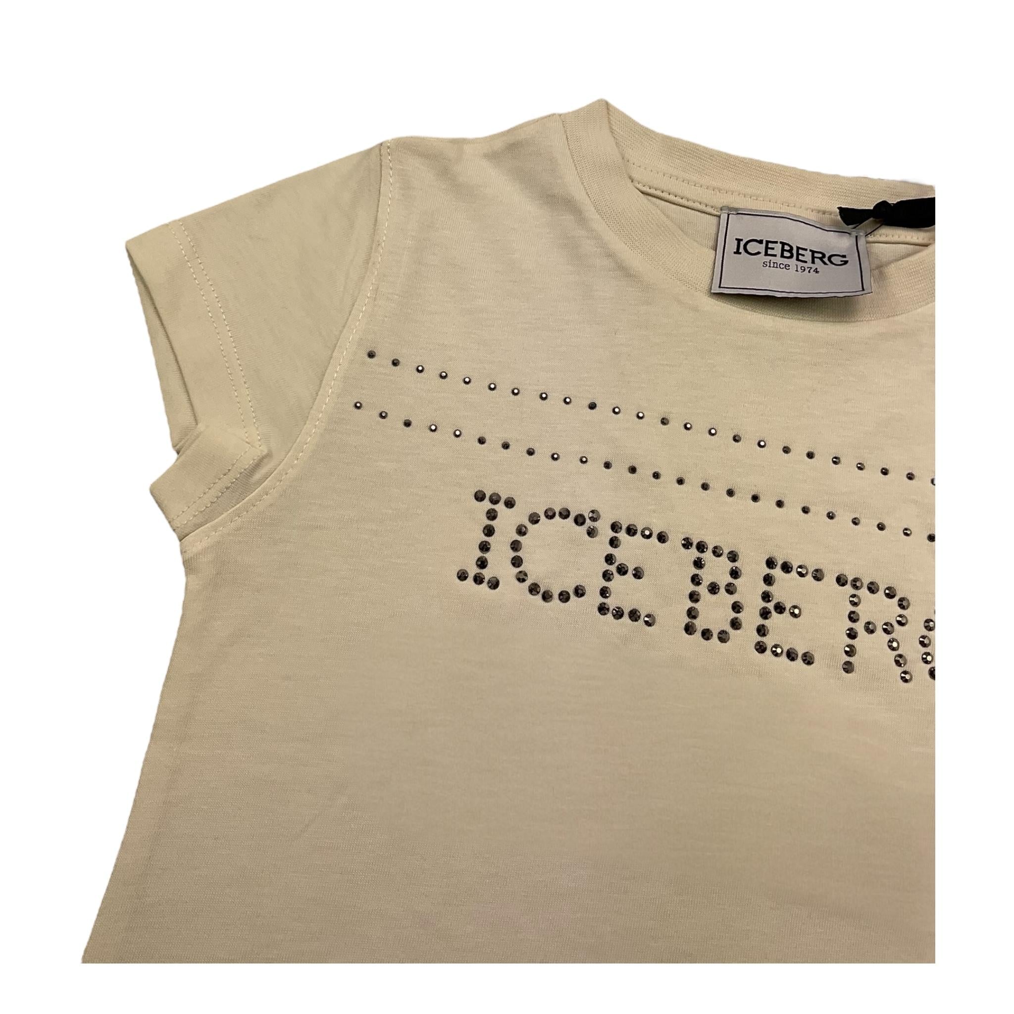 ICEBERG t-shirt girocollo tinta unita cn brillantini Panna per Bambina TISCE53563J PANNA ICEBERG