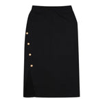 BALMAIN gonna lunga tinta unita con bottoni Nero per Bambina BV7A70 NERO BALMAIN