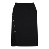 BALMAIN gonna lunga tinta unita con bottoni Nero per Bambina BV7A70 NERO BALMAIN