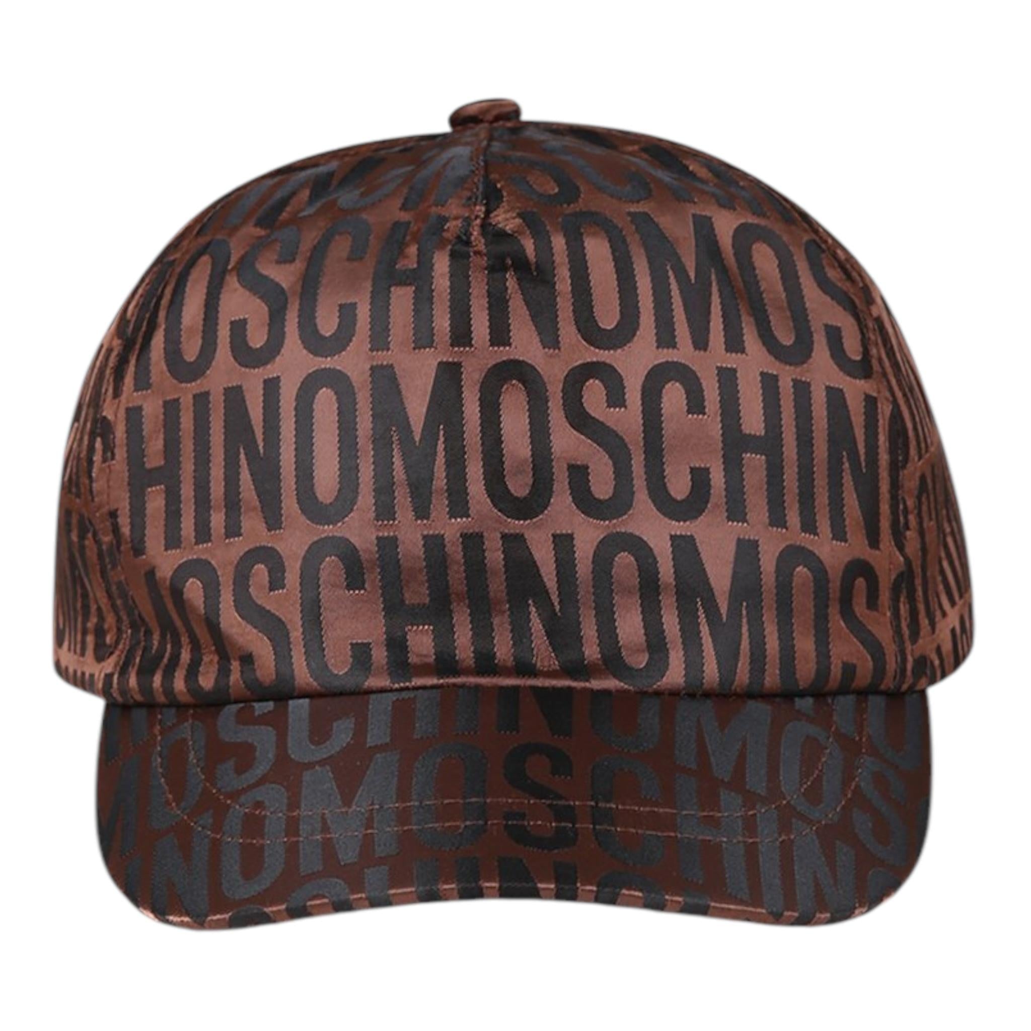 MOSCHINO berretto tinta unita con stampa logo Marrone per Bambino HTX01N MARRONE MOSCHINO