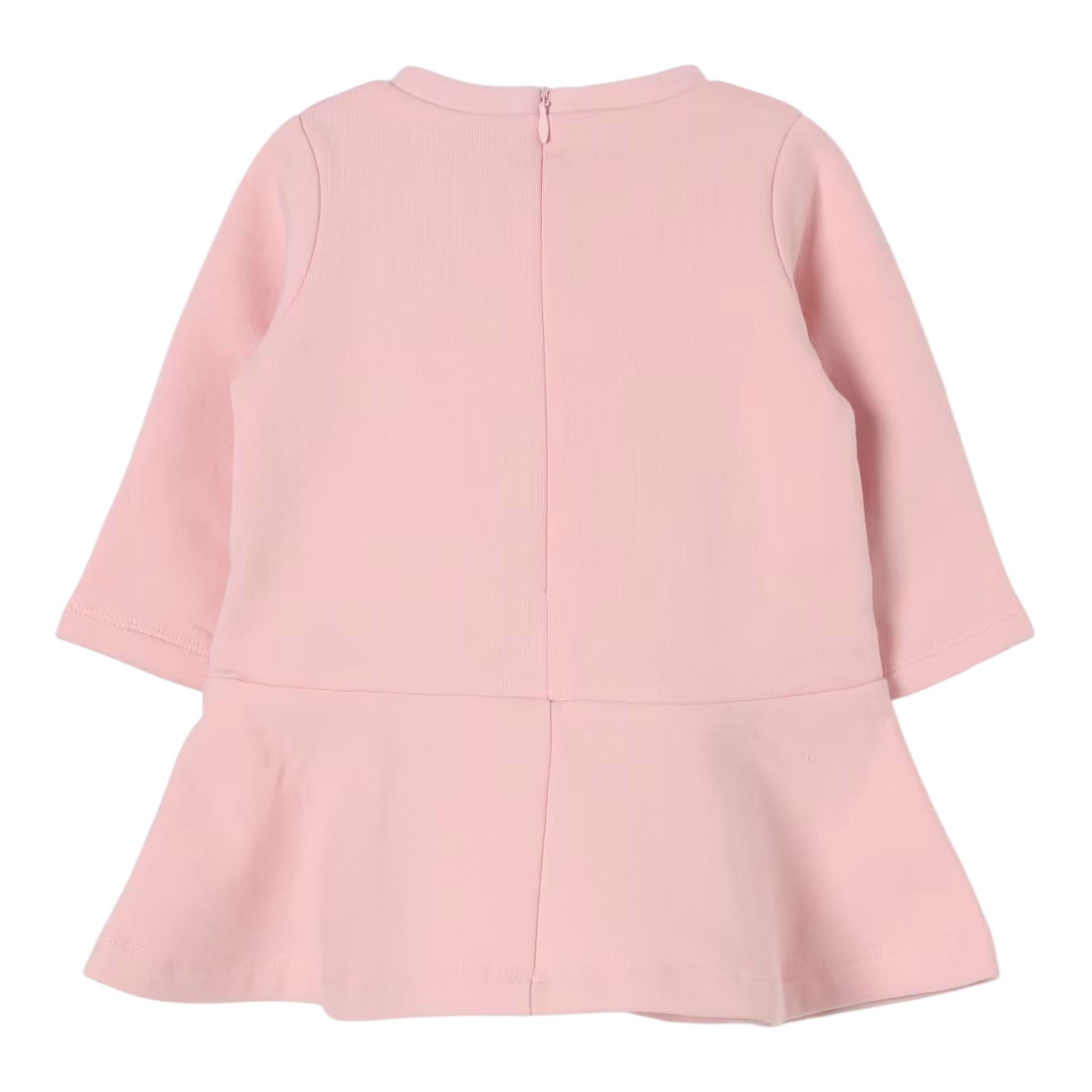 LIU JO abito manica lunga tinta unita con ricamo logo Rosa per Neonata HF4036X ROSA LIU JO