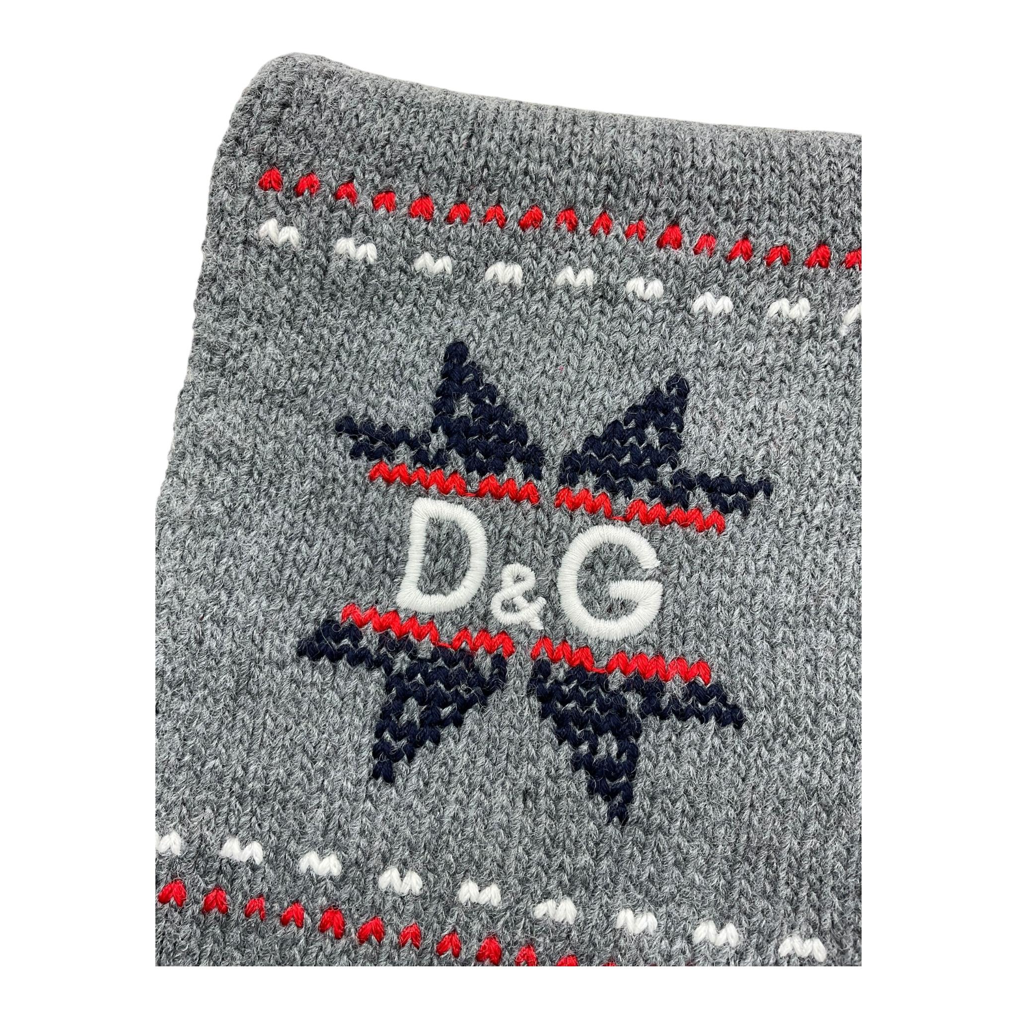 DOLCE & GABBANA sciarpa tinta unita con ricami Grigio per Neonato LB5069 GRIGIO DOLCE & GABBANA