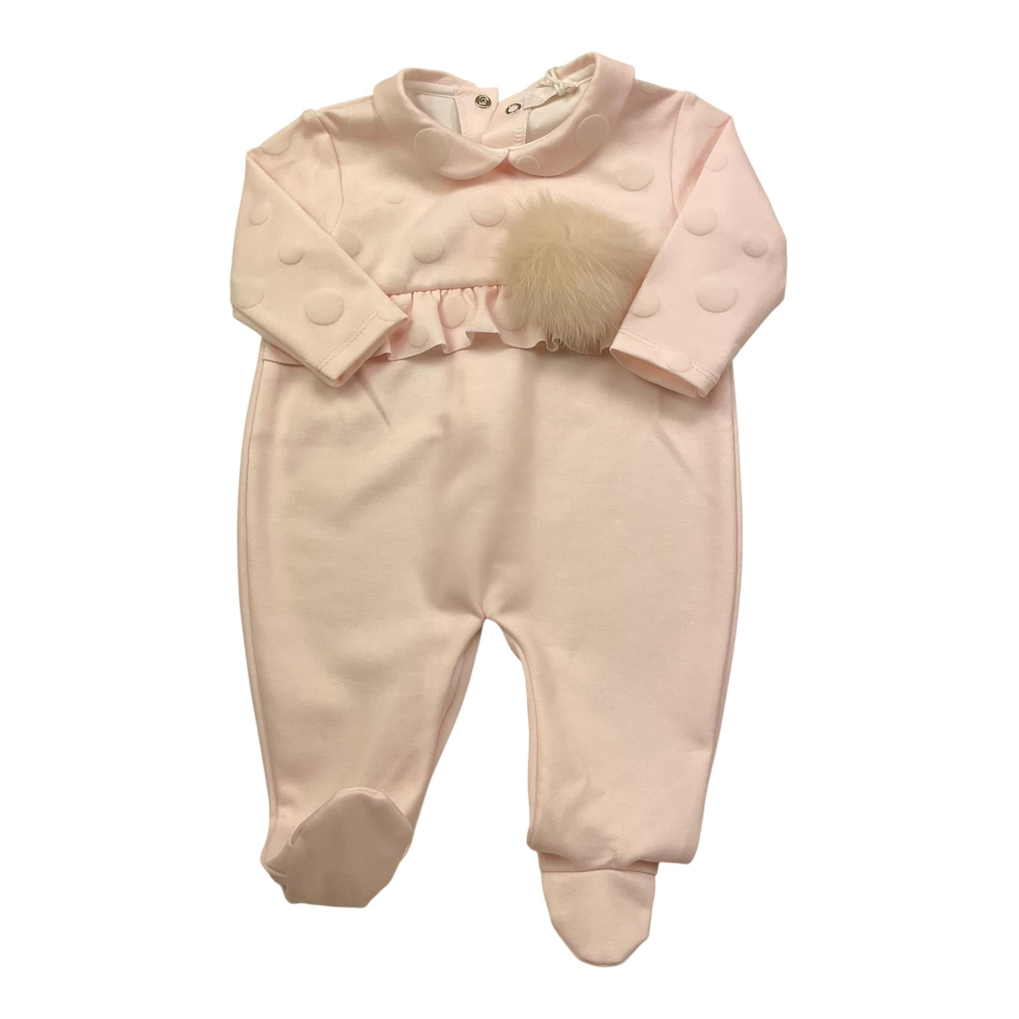 NINNAOH tutina tinta unita con applicazione Rosa per Neonata I2301T ROSA NINNAOH