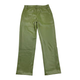 JANICE pantalone in ecopelle tinta unita con girovita regolabile Verde per Bambina JN598B VERDE JANICE