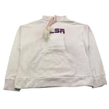 GLSR felpa chiusa con cappuccio tinta unita cn logo Bianco per Bambina GLJST16254 BIANCO GLSR