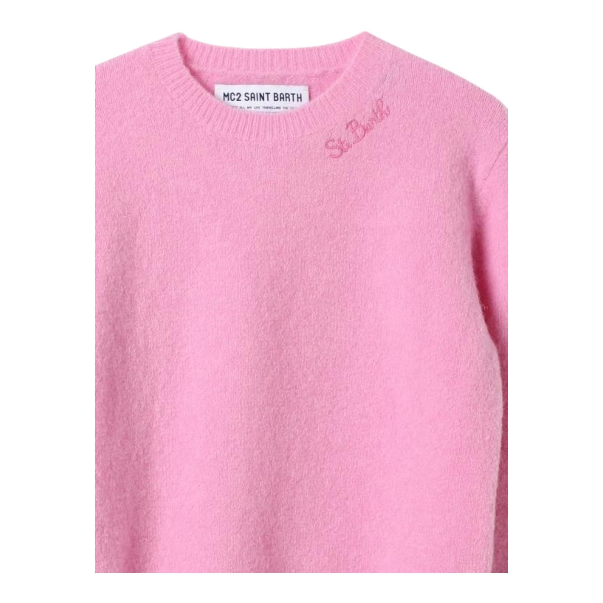 SAINT BARTH maglia girocollo tinta unita Glicine per Bambina LYL001X GLICINE SAINT BARTH