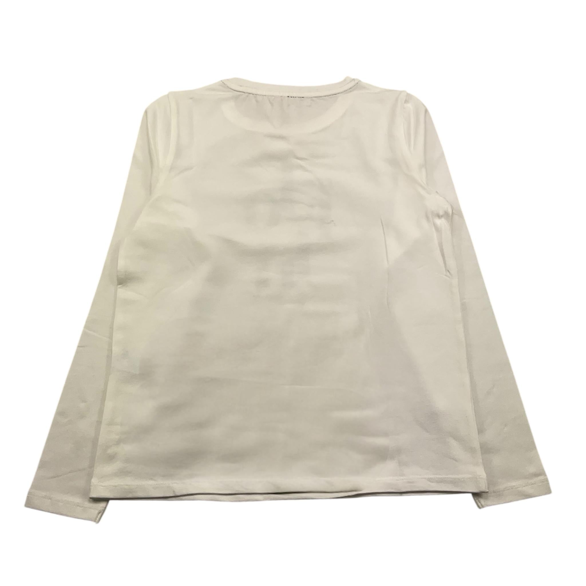 LIU JO shirt gircollo tinta unita cn stampa logo Bianco per Bambina GF3011 BIANCO LIU JO