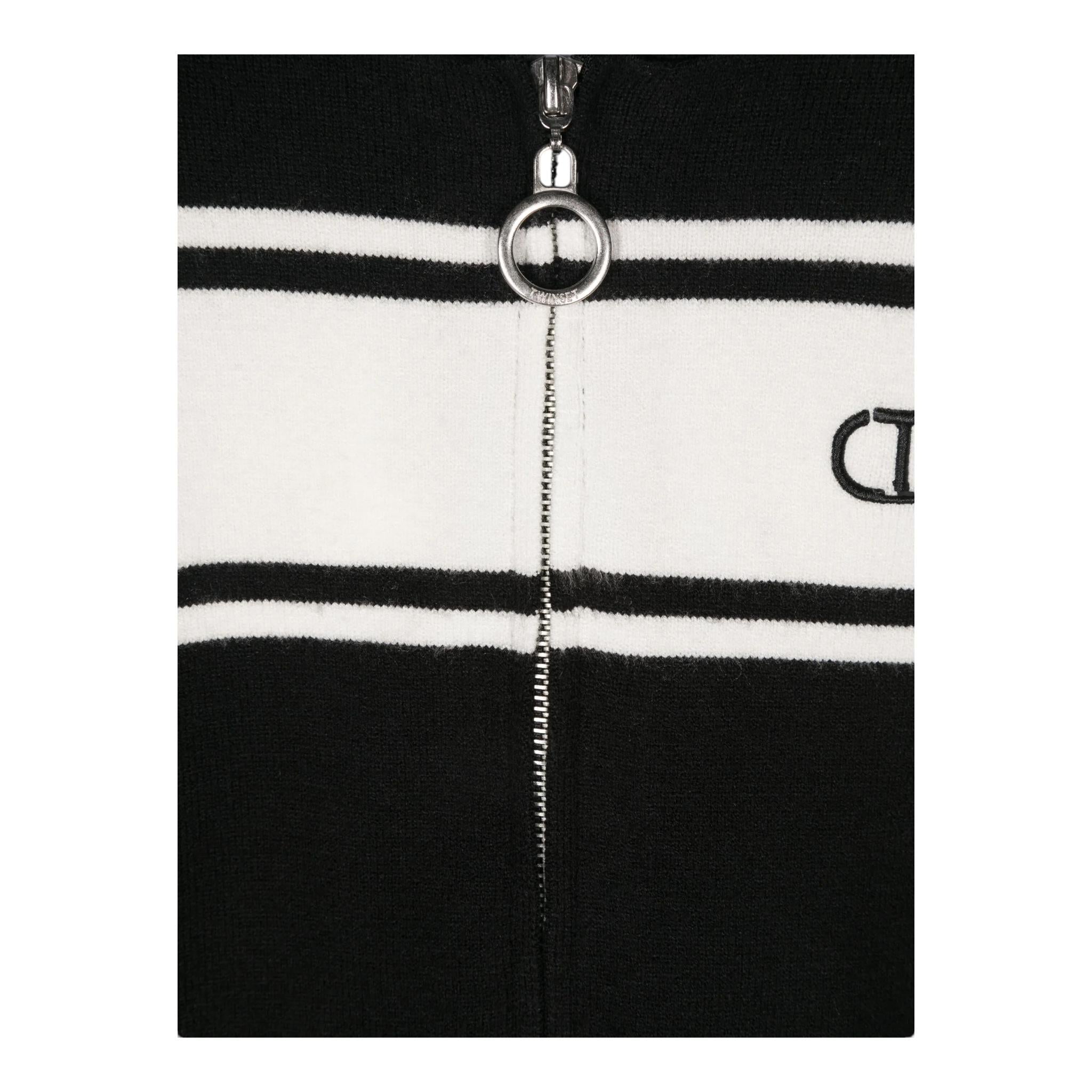 TWINSET cardigan tinta unita con zip e cappuccio Nero per Bambina 242GJ3161J NERO TWINSET